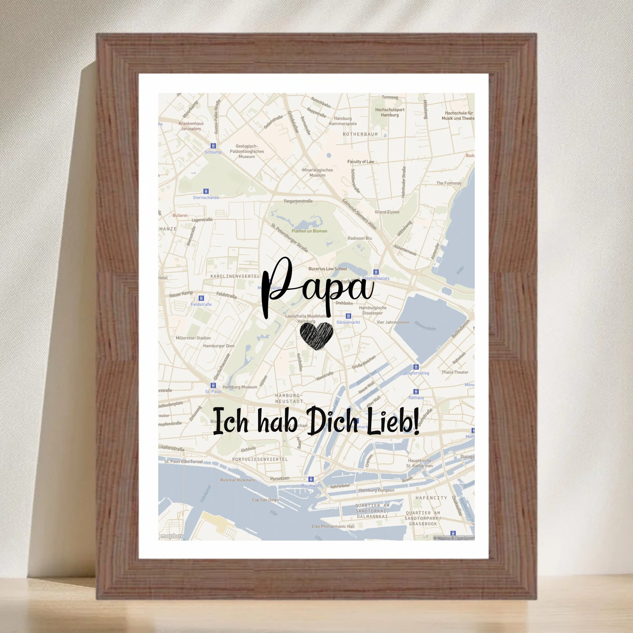 Papa Stadtkarte Poster Geschenk personalisiert - Cantty