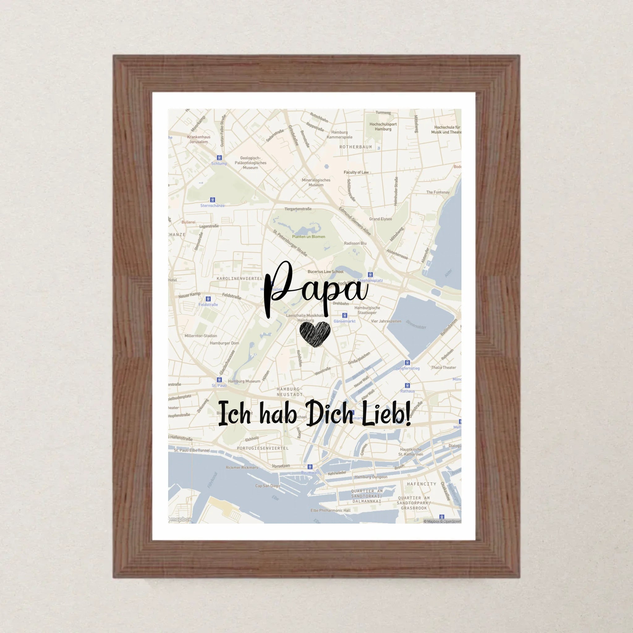 Papa Stadtkarte Poster Geschenk personalisiert - Cantty