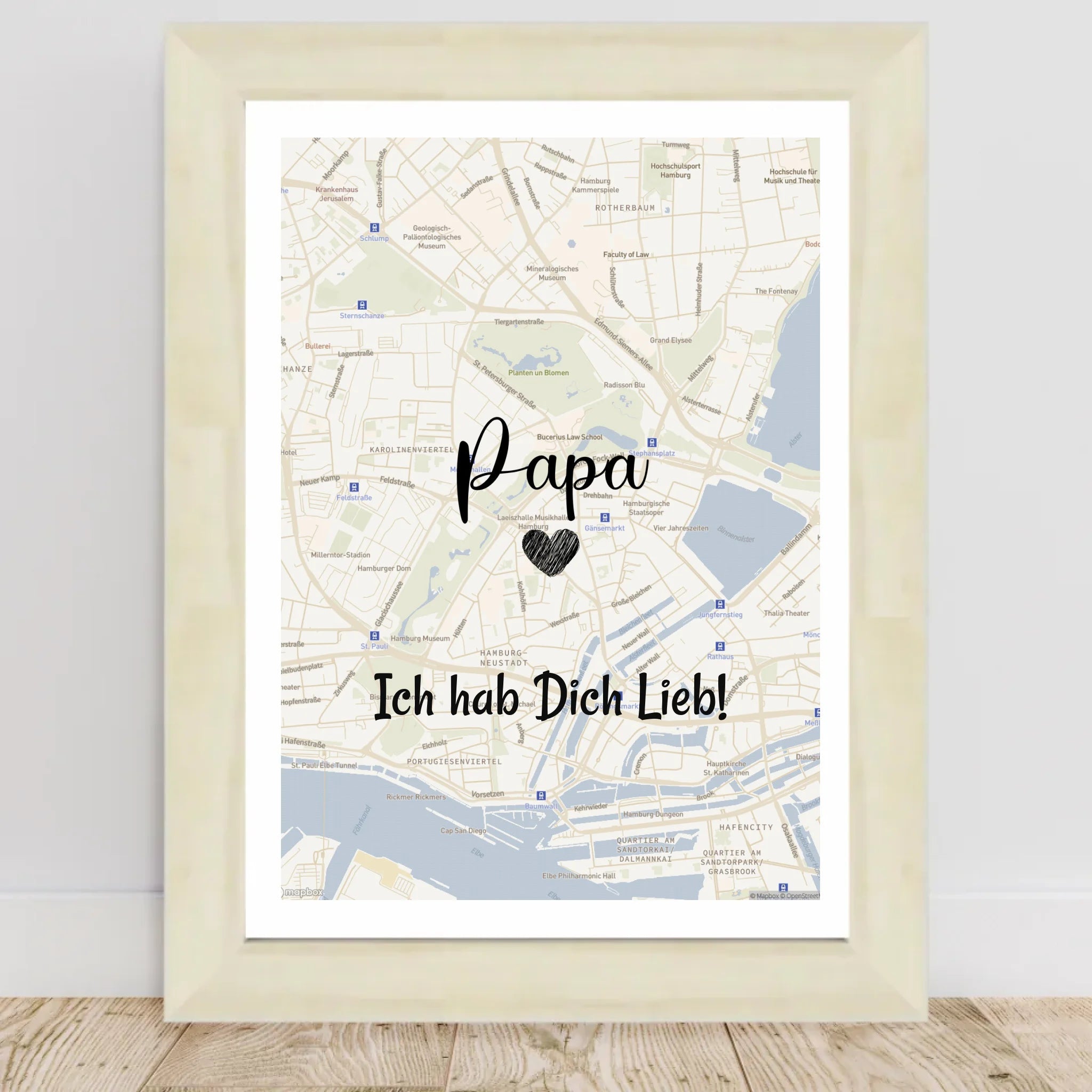 Papa Stadtkarte Poster Geschenk personalisiert - Cantty