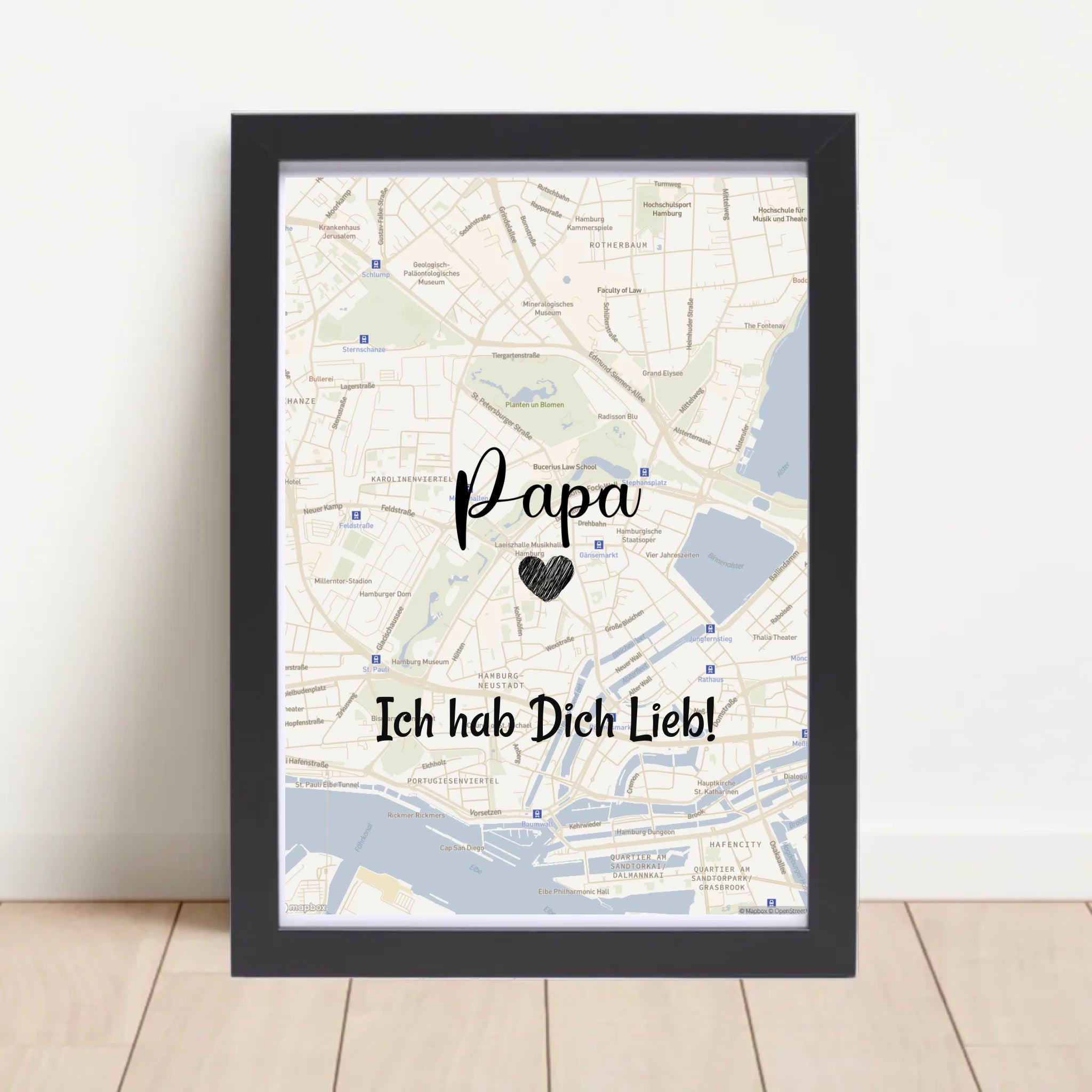 Papa Stadtkarte Poster Geschenk personalisiert - Cantty
