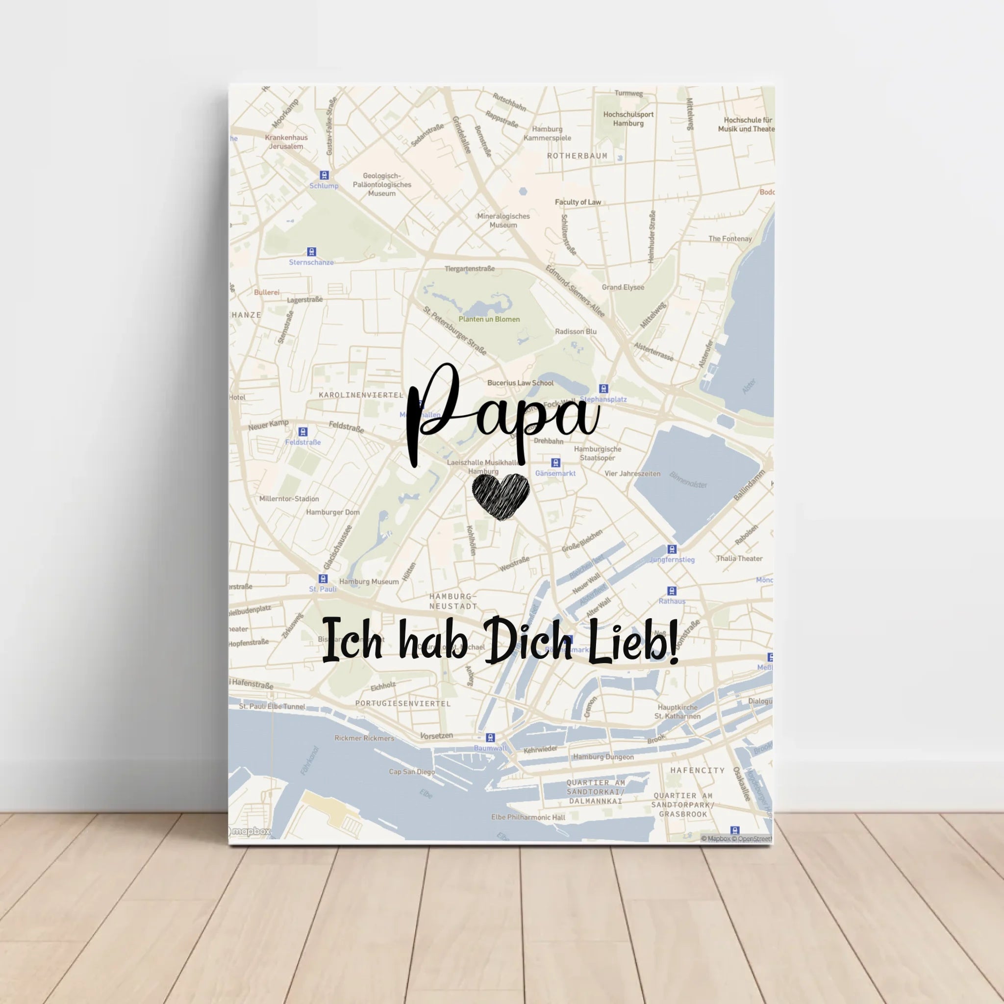 Papa Stadtkarte Poster Geschenk personalisiert - Cantty