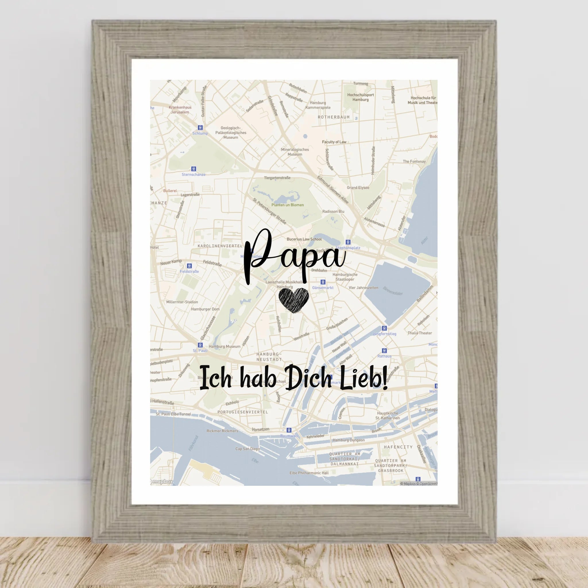 Papa Stadtkarte Poster Geschenk personalisiert - Cantty