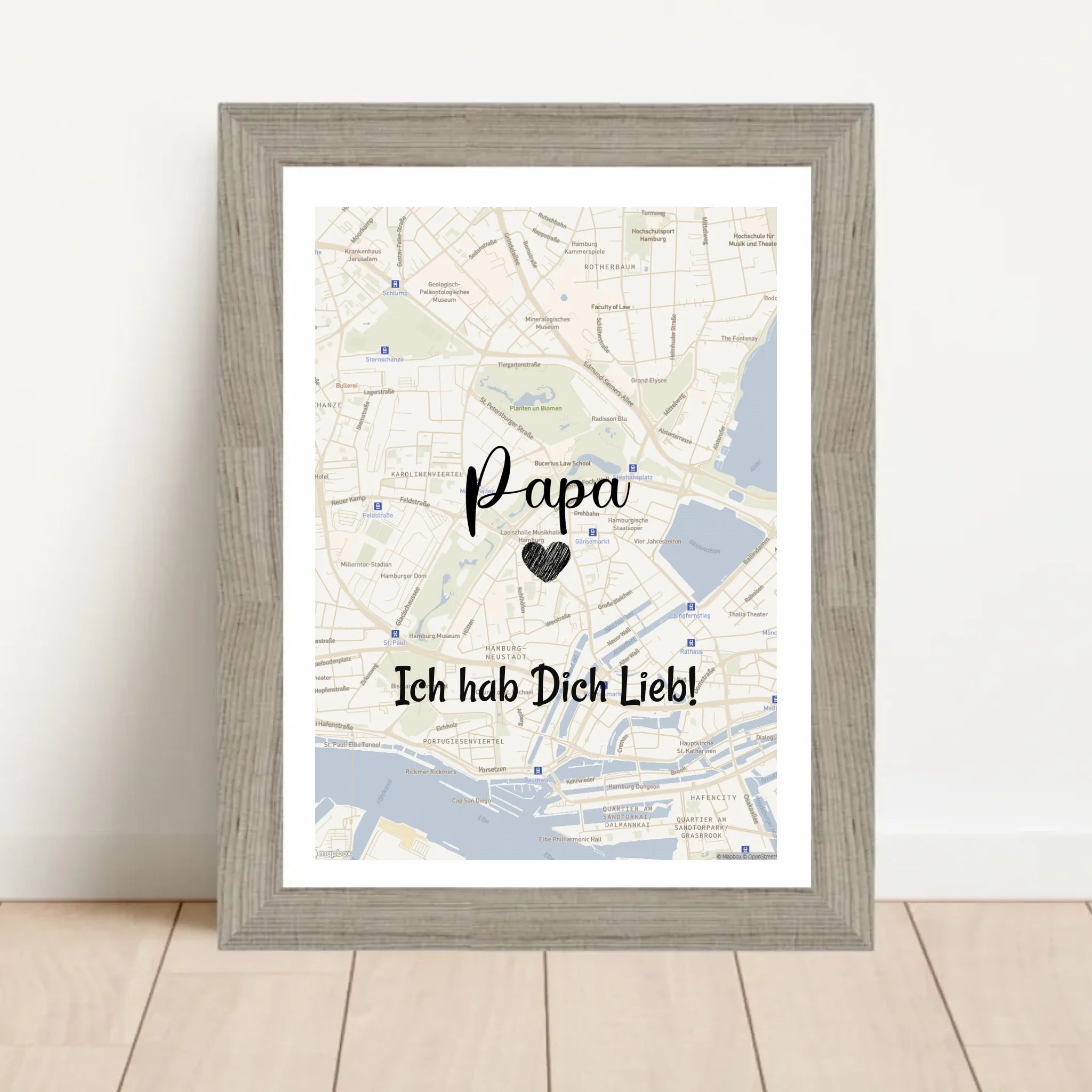 Papa Stadtkarte Poster Geschenk personalisiert - Cantty