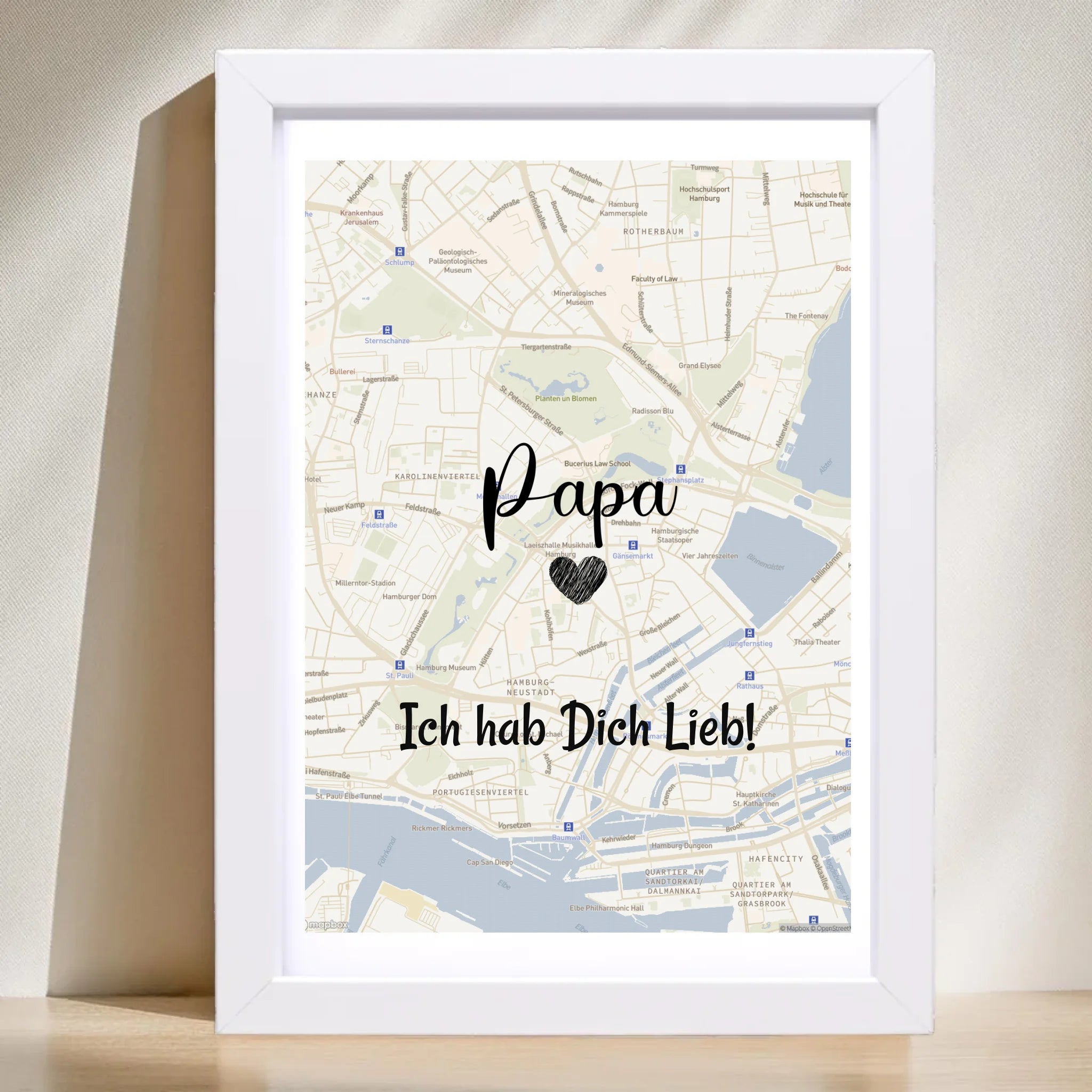 Papa Stadtkarte Poster Geschenk personalisiert - Cantty