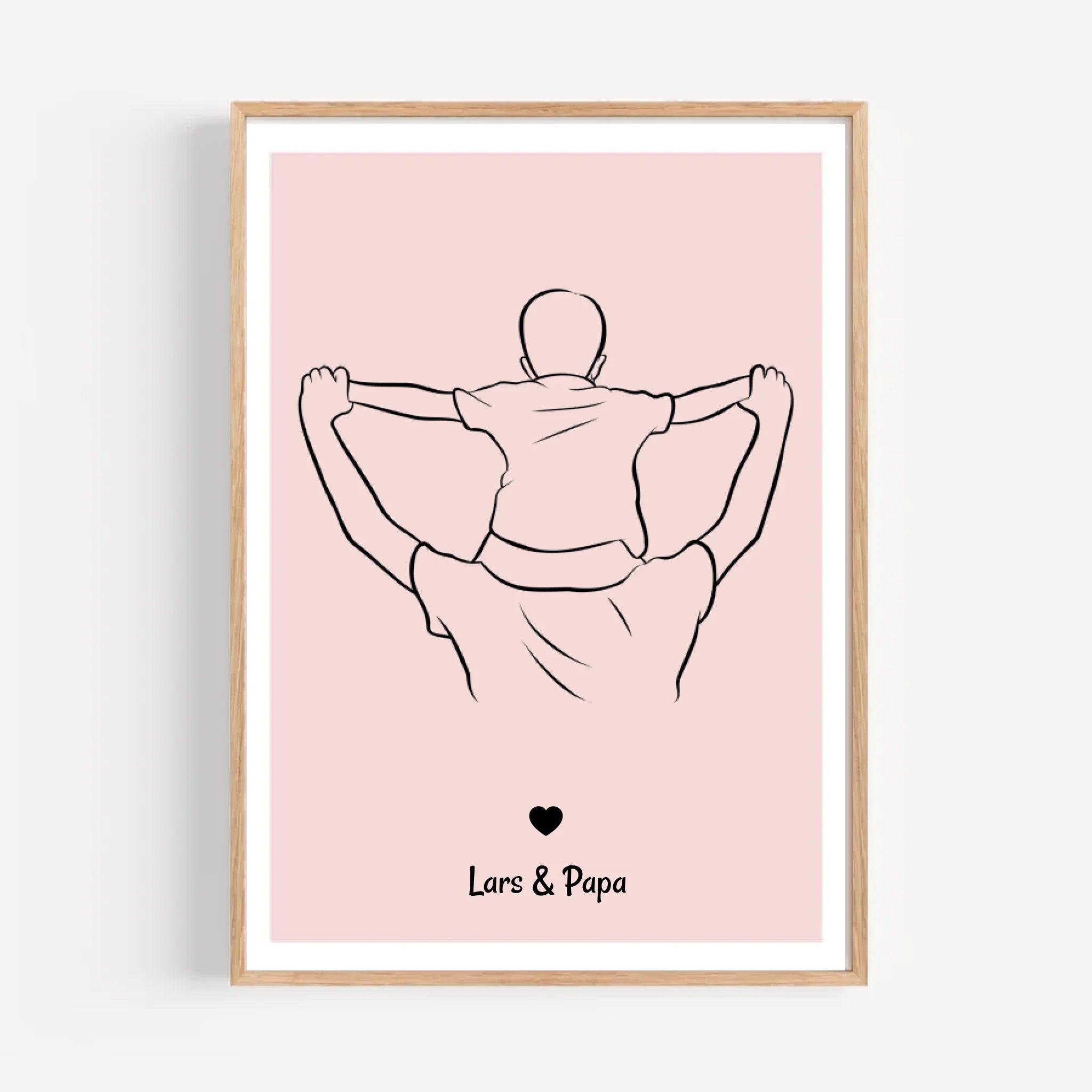 Papa und Sohn Linienposter Geschenk personalisiert - Cantty