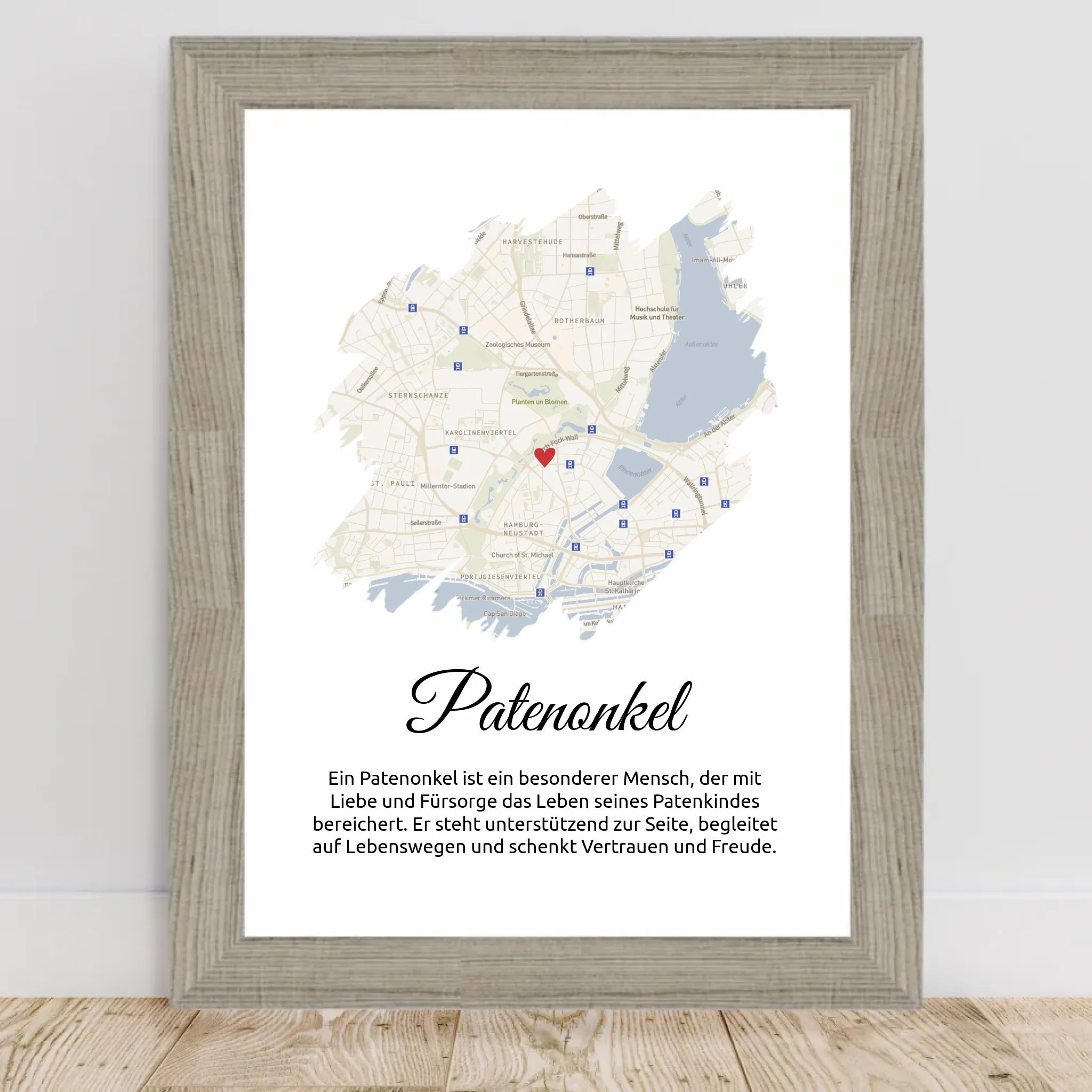 Patenonkel Stadtkarte Poster Geschenk mit Definition - Cantty
