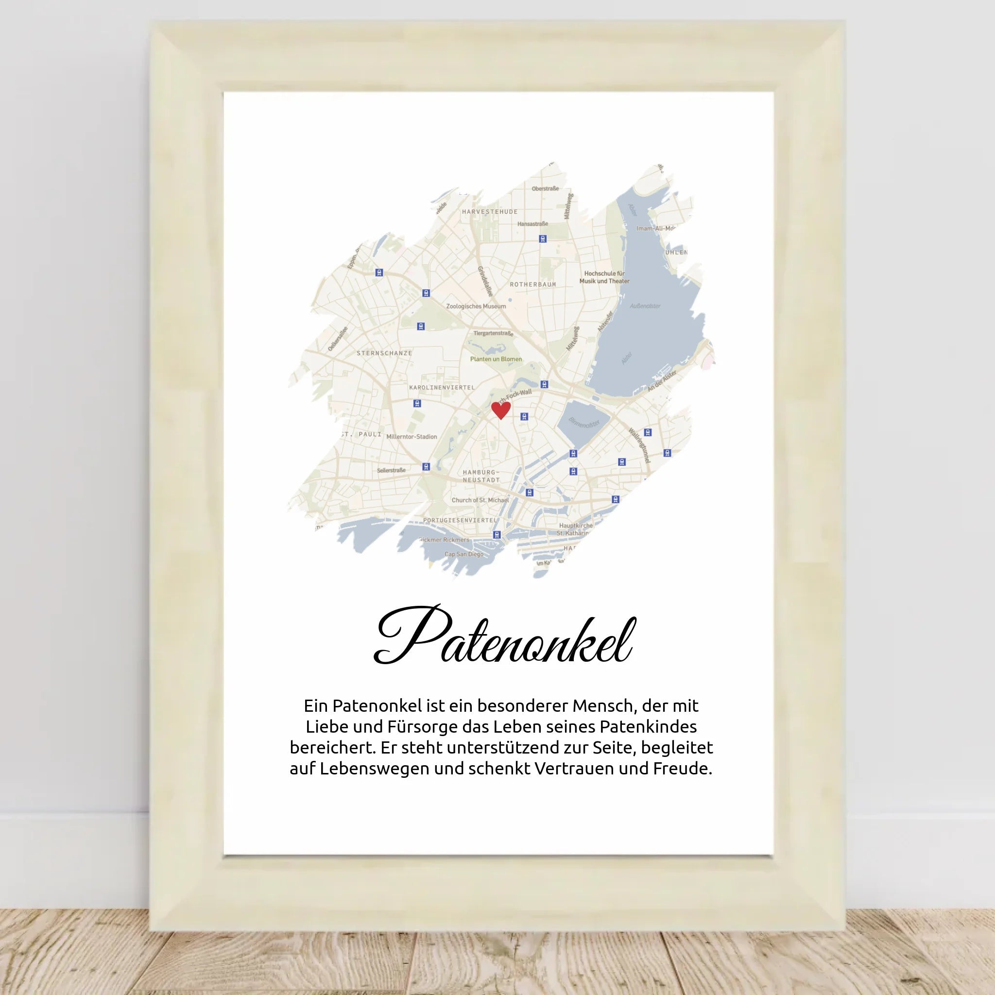 Patenonkel Stadtkarte Poster Geschenk mit Definition - Cantty