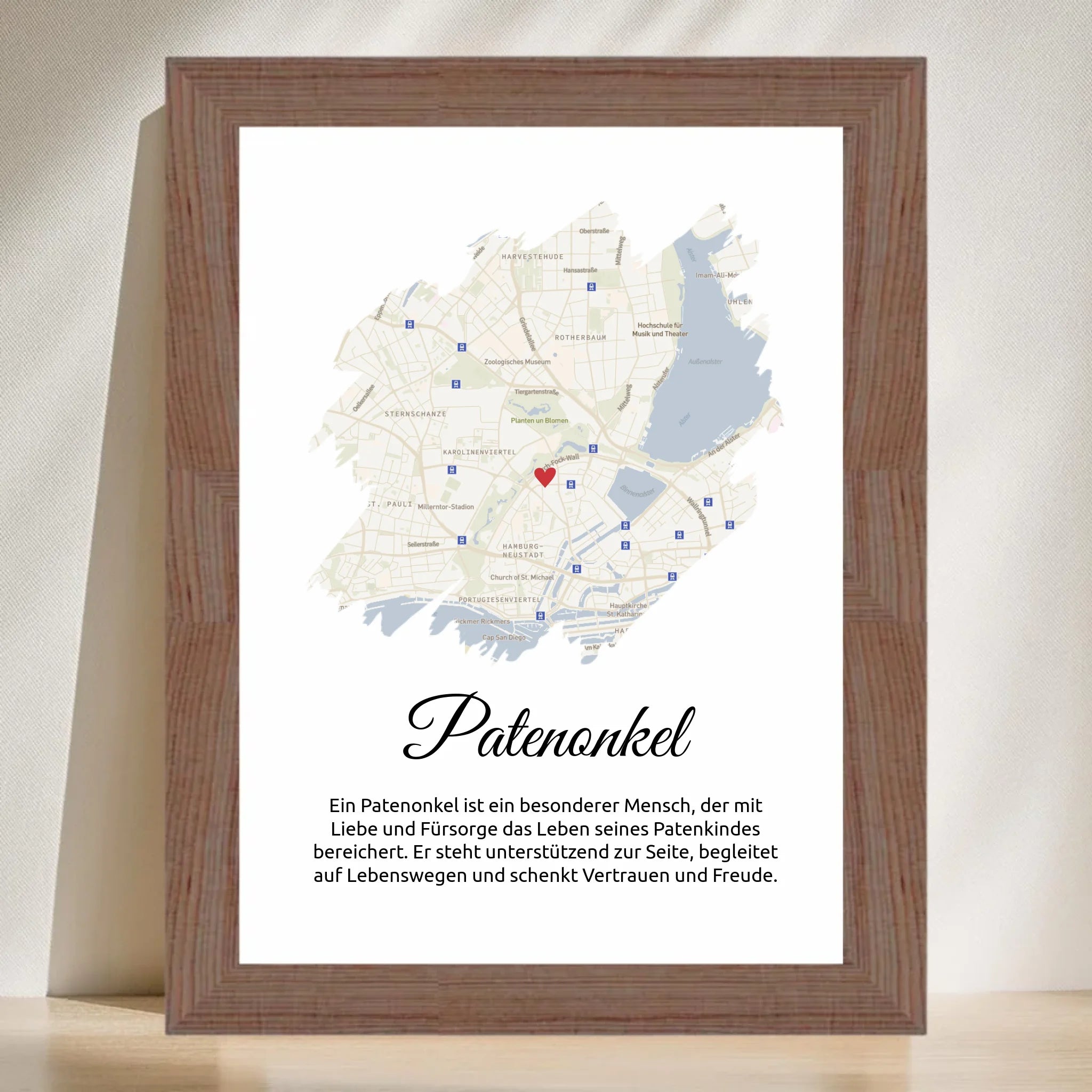 Patenonkel Stadtkarte Poster Geschenk mit Definition - Cantty