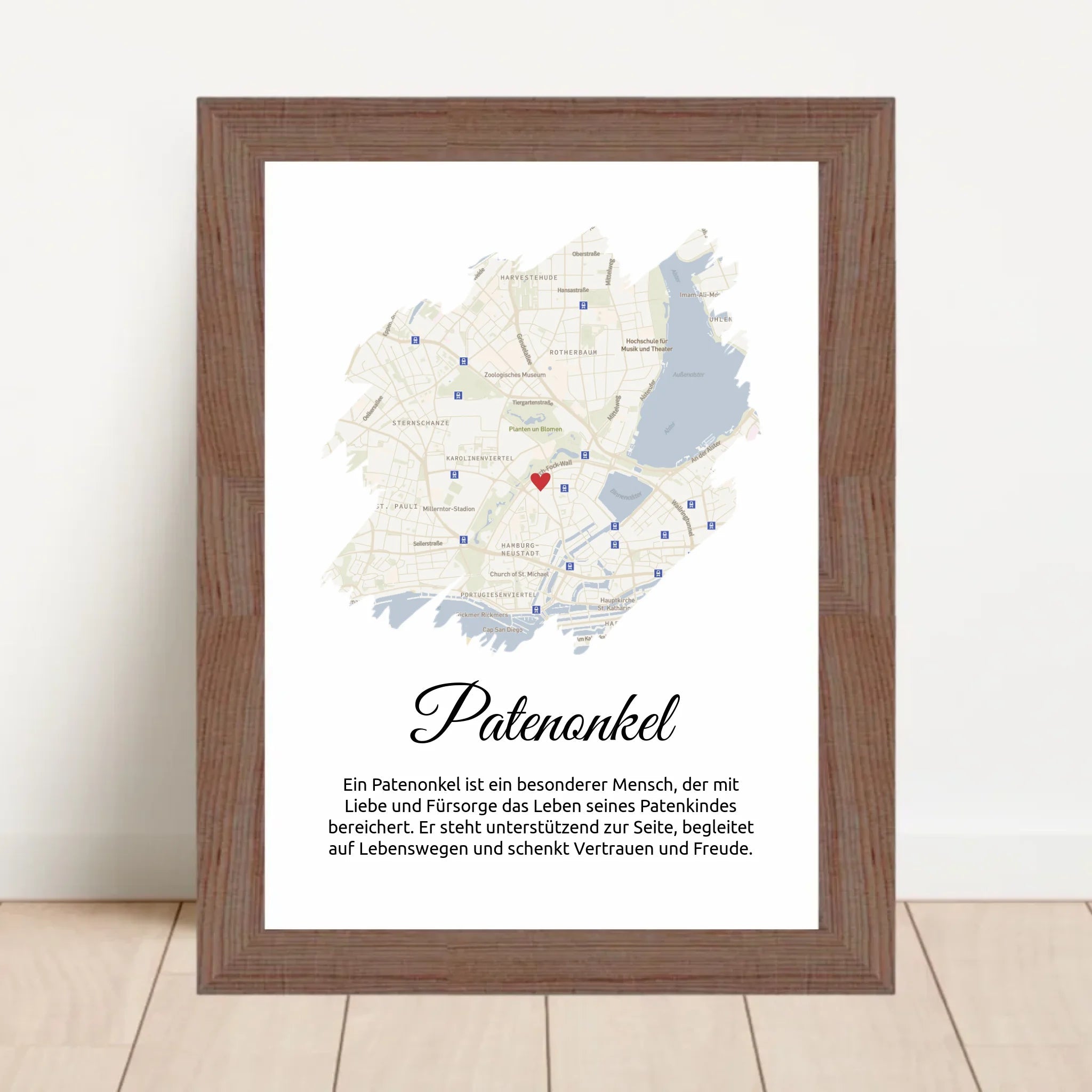 Patenonkel Stadtkarte Poster Geschenk mit Definition - Cantty