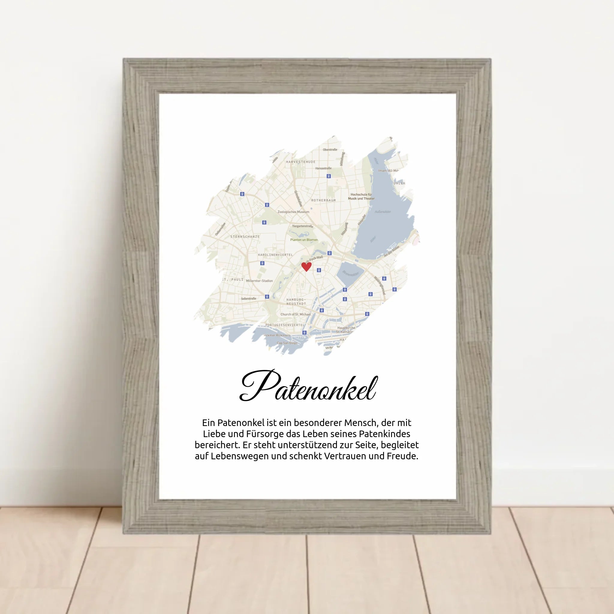 Patenonkel Stadtkarte Poster Geschenk mit Definition - Cantty