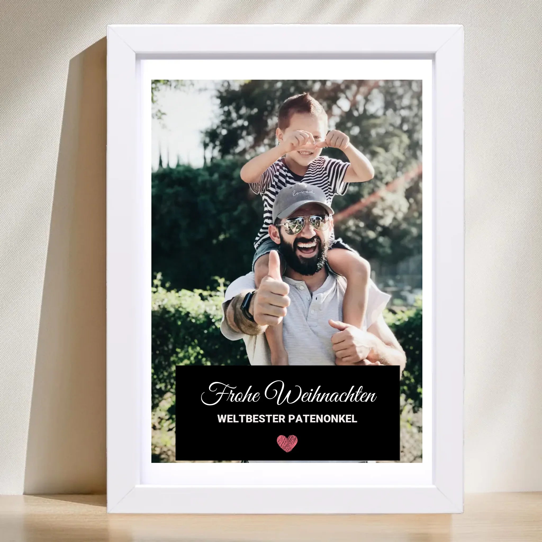 Patenonkel Weihnachtsgeschenk Foto mit Bilderrahmen personalisierbar - Cantty