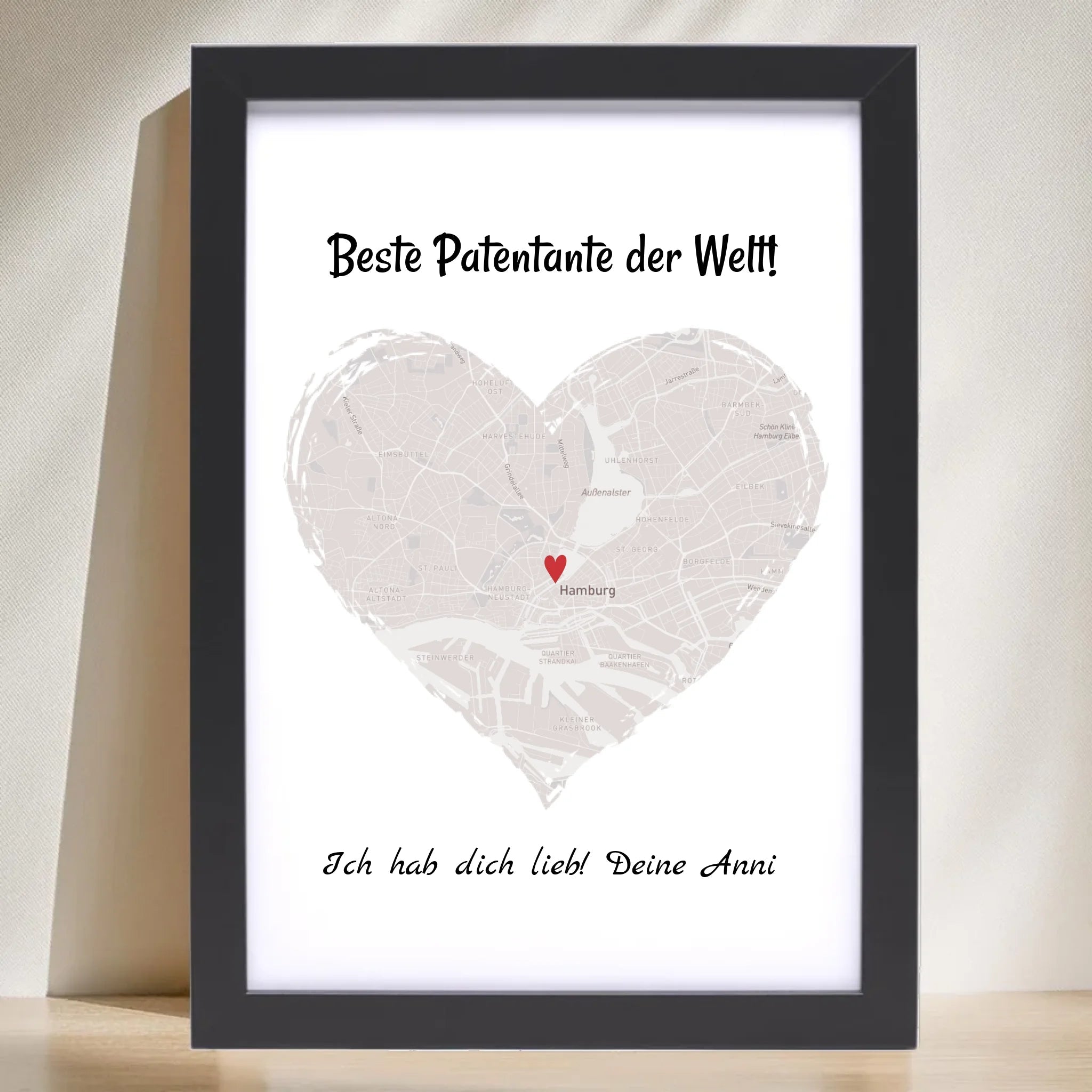 Patentante Geschenk Stadtkarte Poster personalisiert - Cantty
