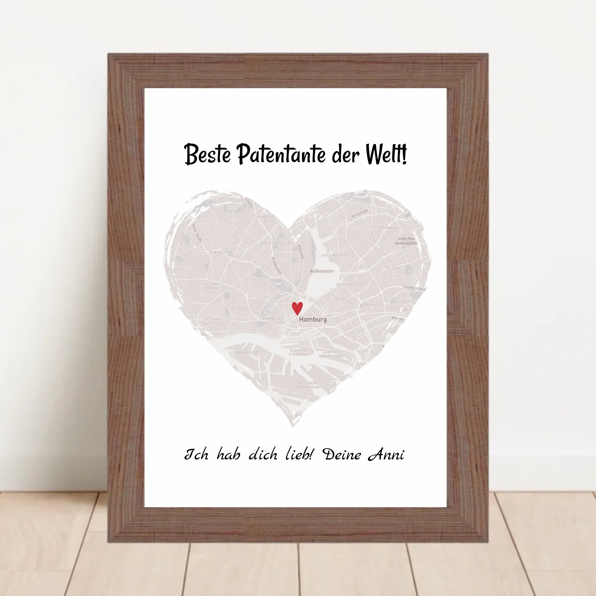 Patentante Geschenk Stadtkarte Poster personalisiert - Cantty