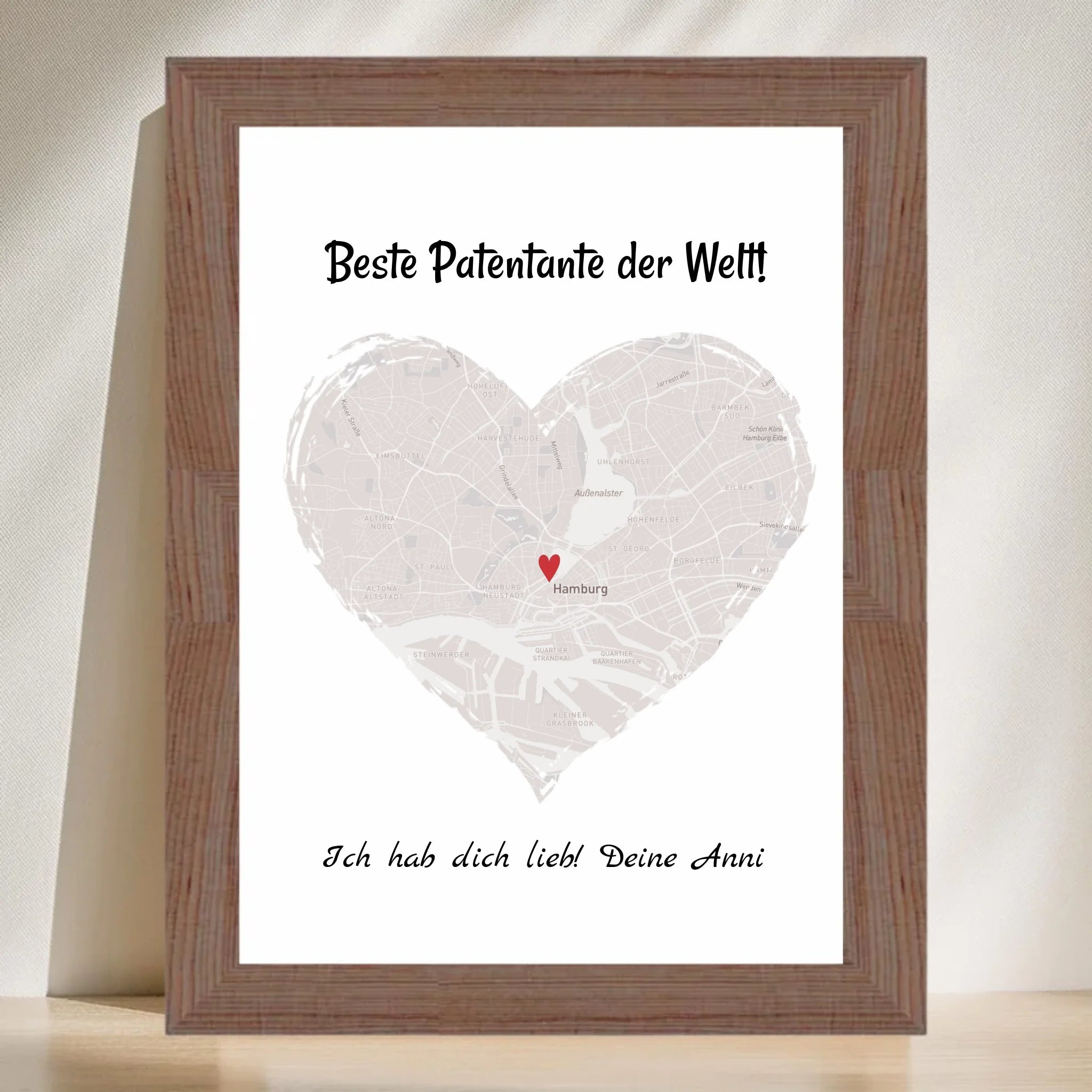 Patentante Geschenk Stadtkarte Poster personalisiert - Cantty