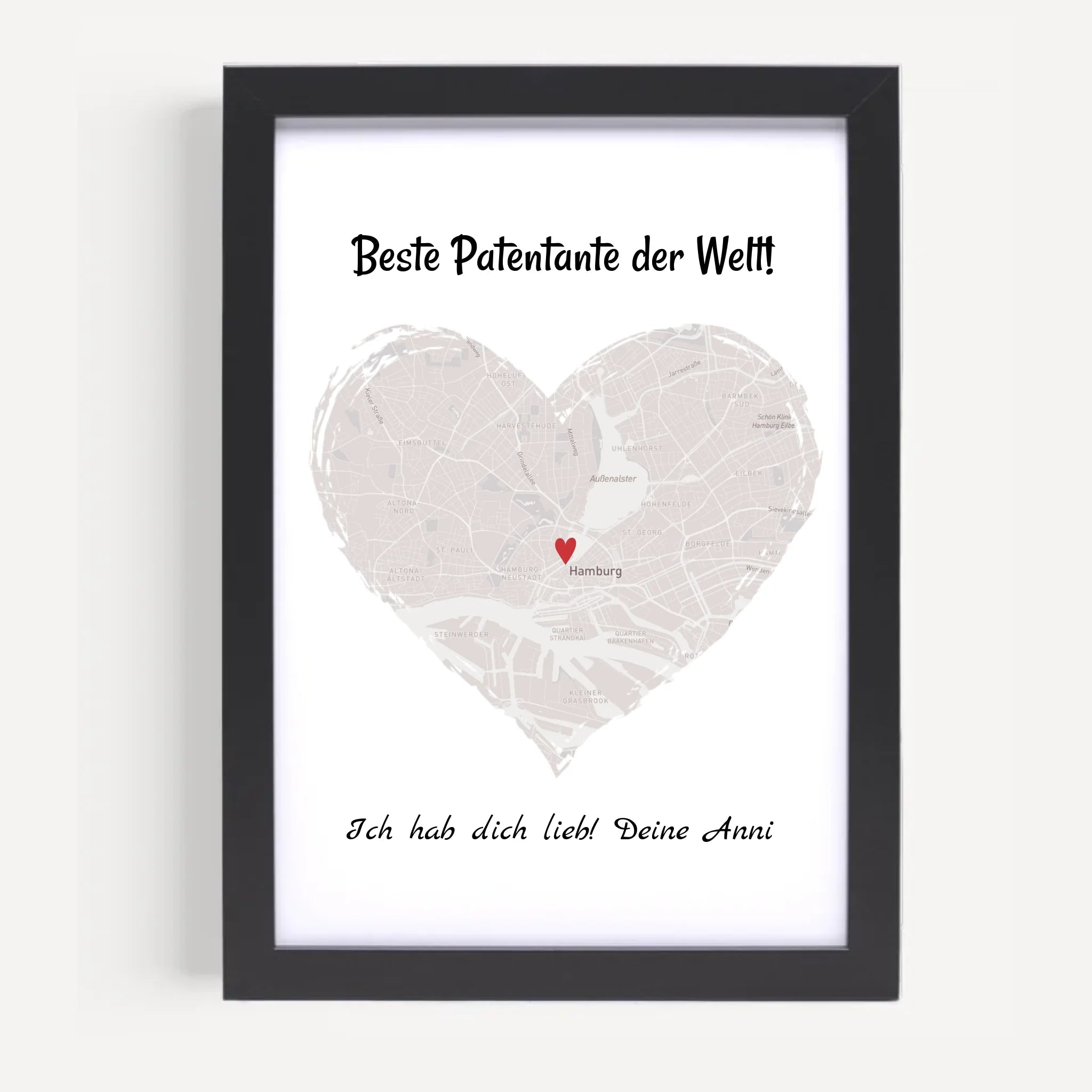 Patentante Geschenk Stadtkarte Poster personalisiert - Cantty