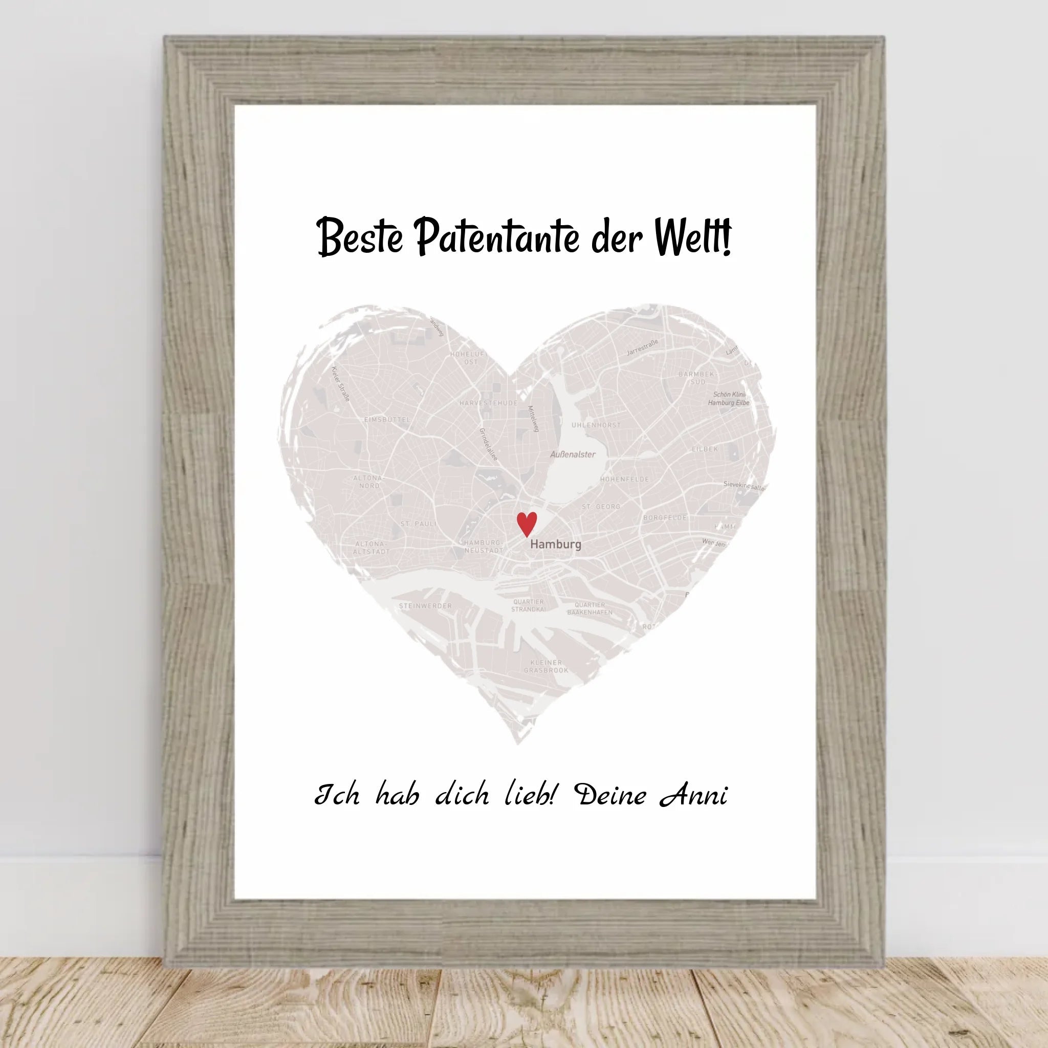 Patentante Geschenk Stadtkarte Poster personalisiert - Cantty