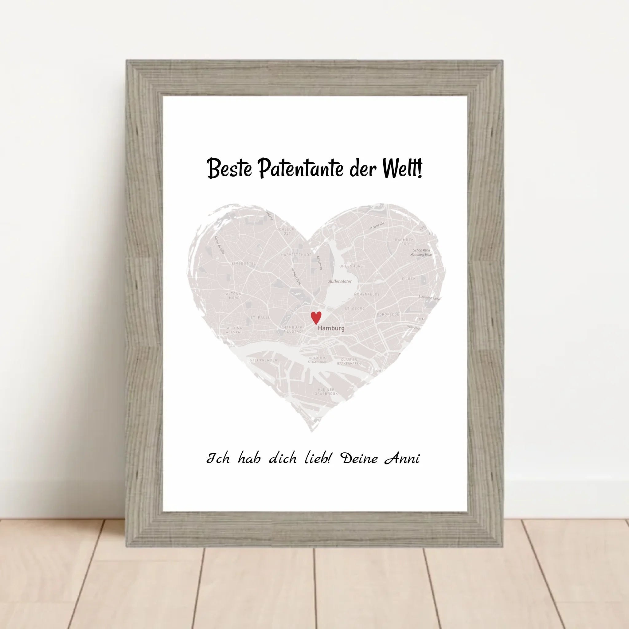 Patentante Geschenk Stadtkarte Poster personalisiert - Cantty