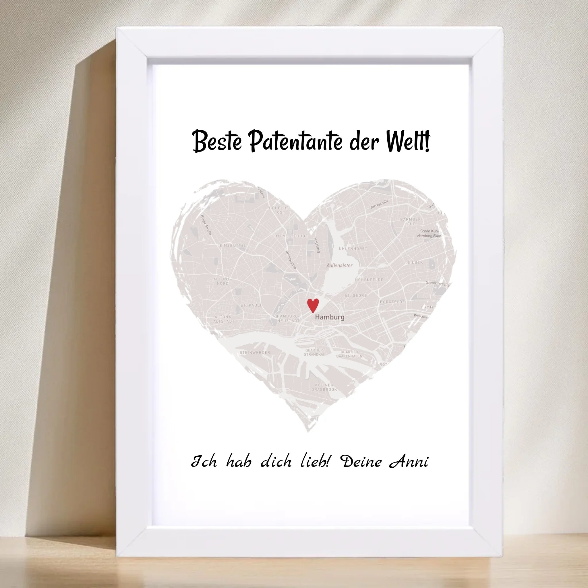 Patentante Geschenk Stadtkarte Poster personalisiert - Cantty