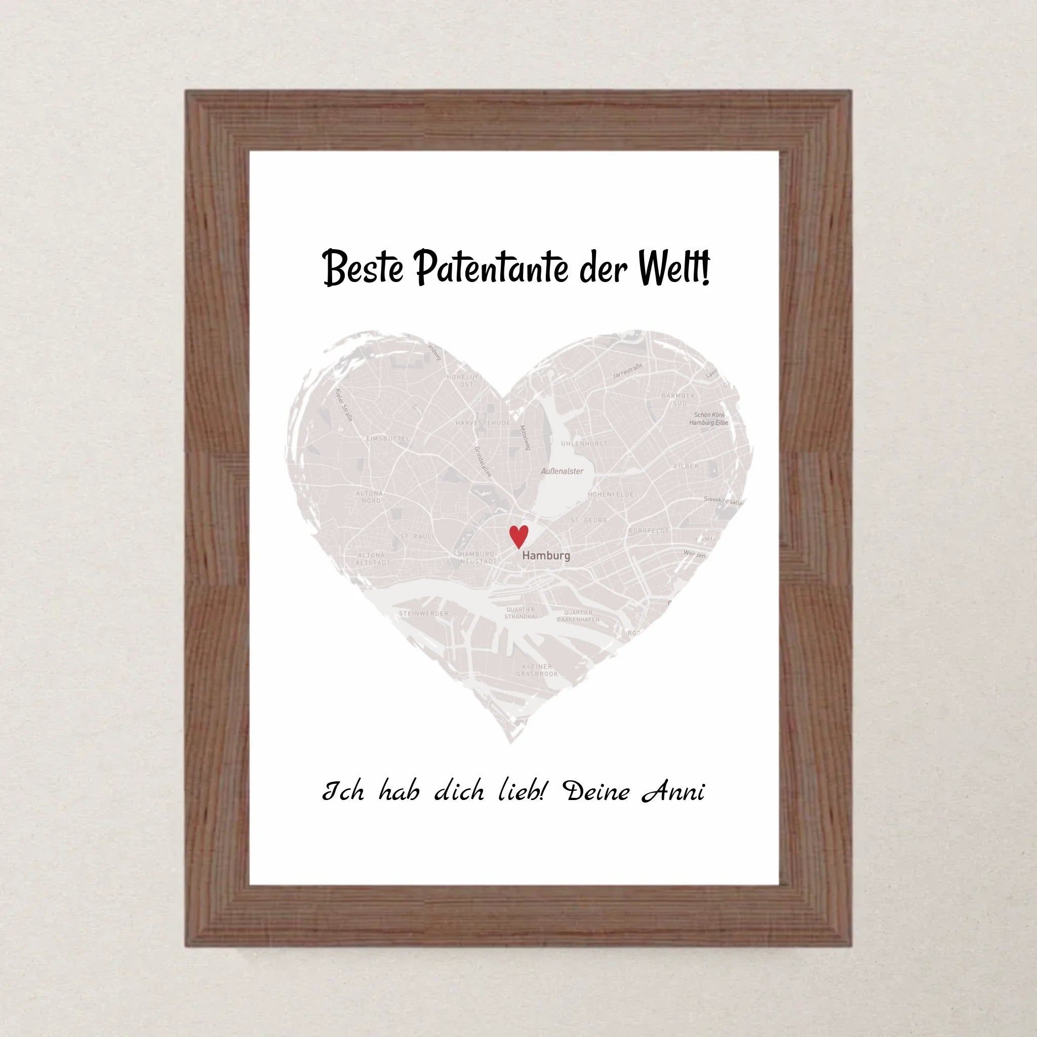 Patentante Geschenk Stadtkarte Poster personalisiert - Cantty