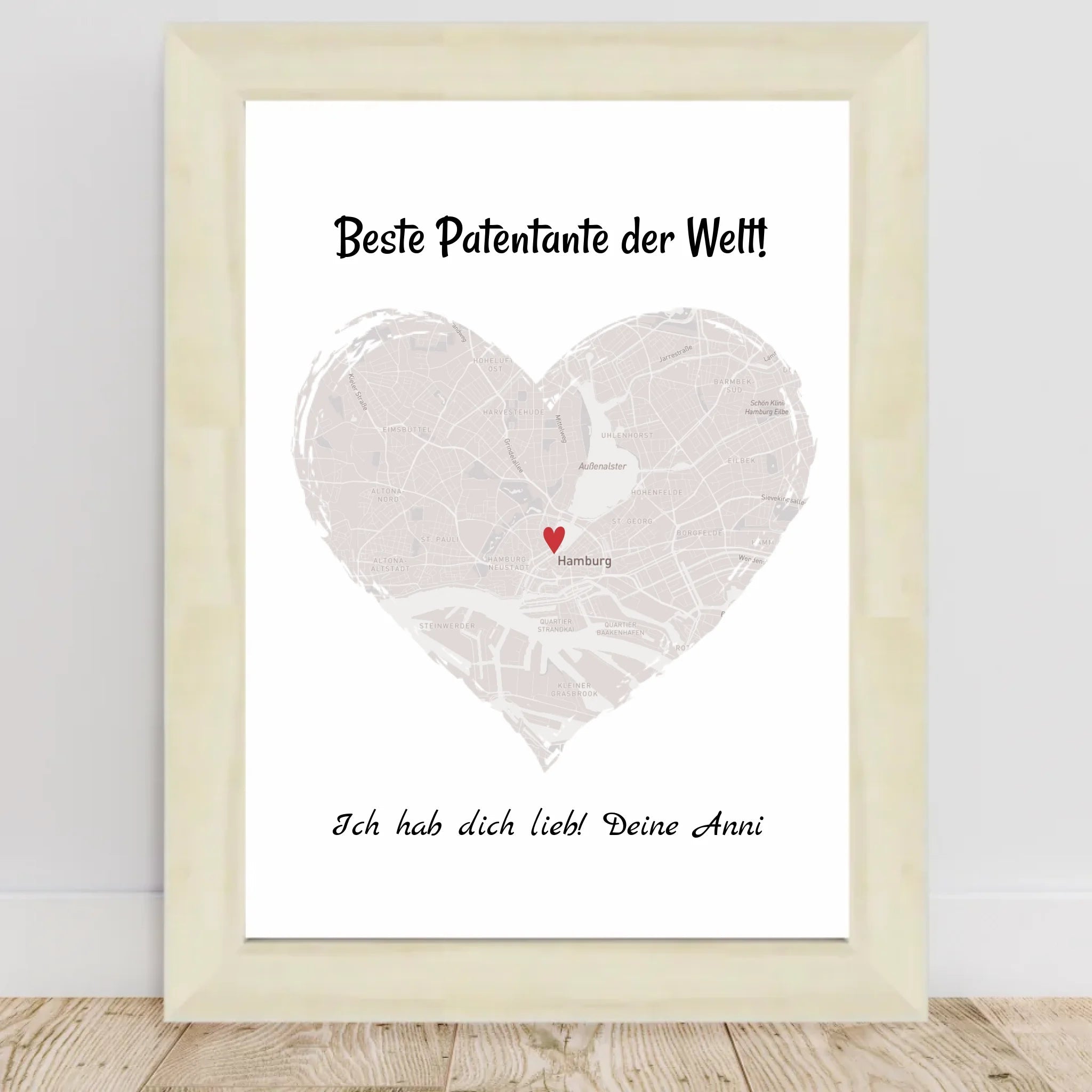 Patentante Geschenk Stadtkarte Poster personalisiert - Cantty