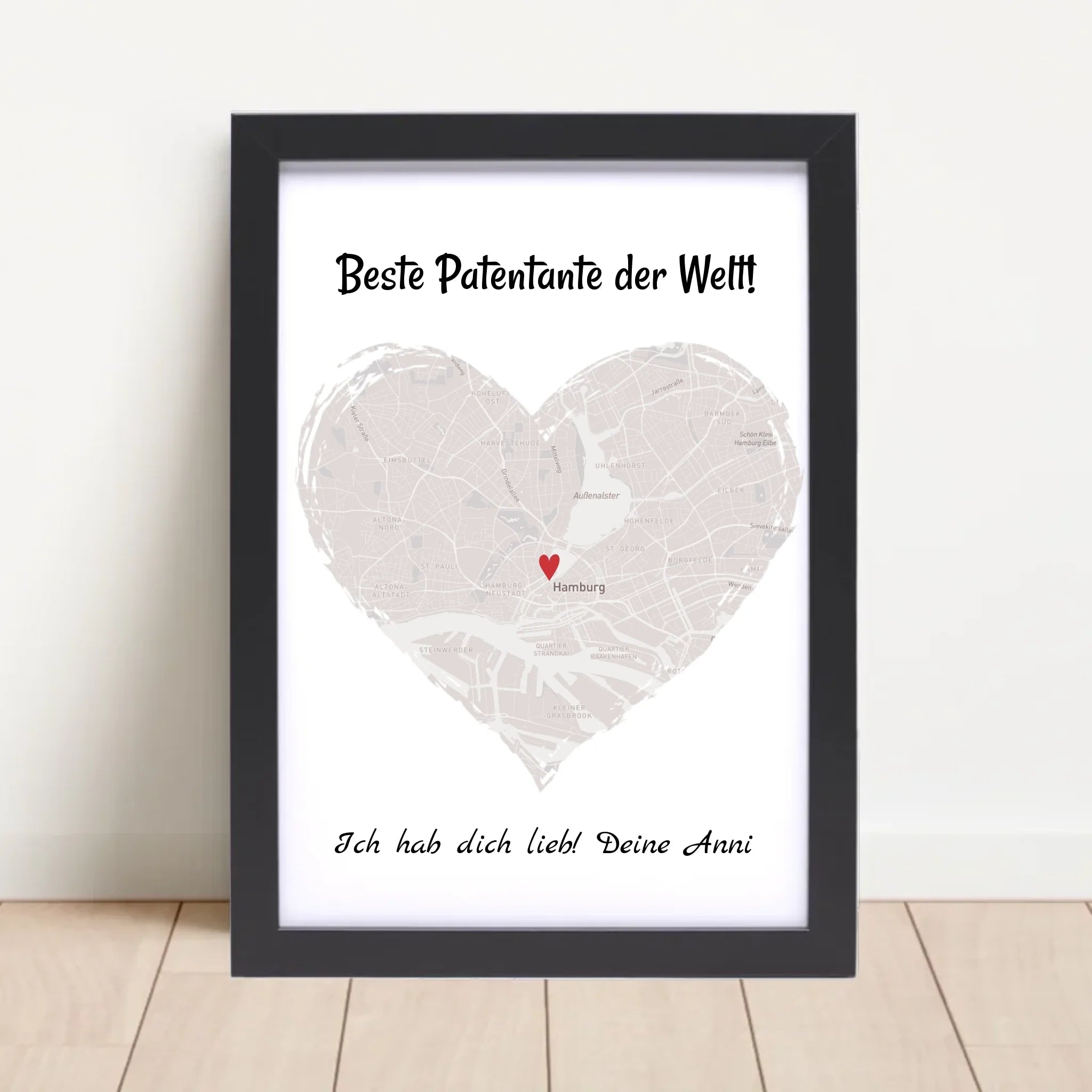 Patentante Geschenk Stadtkarte Poster personalisiert - Cantty