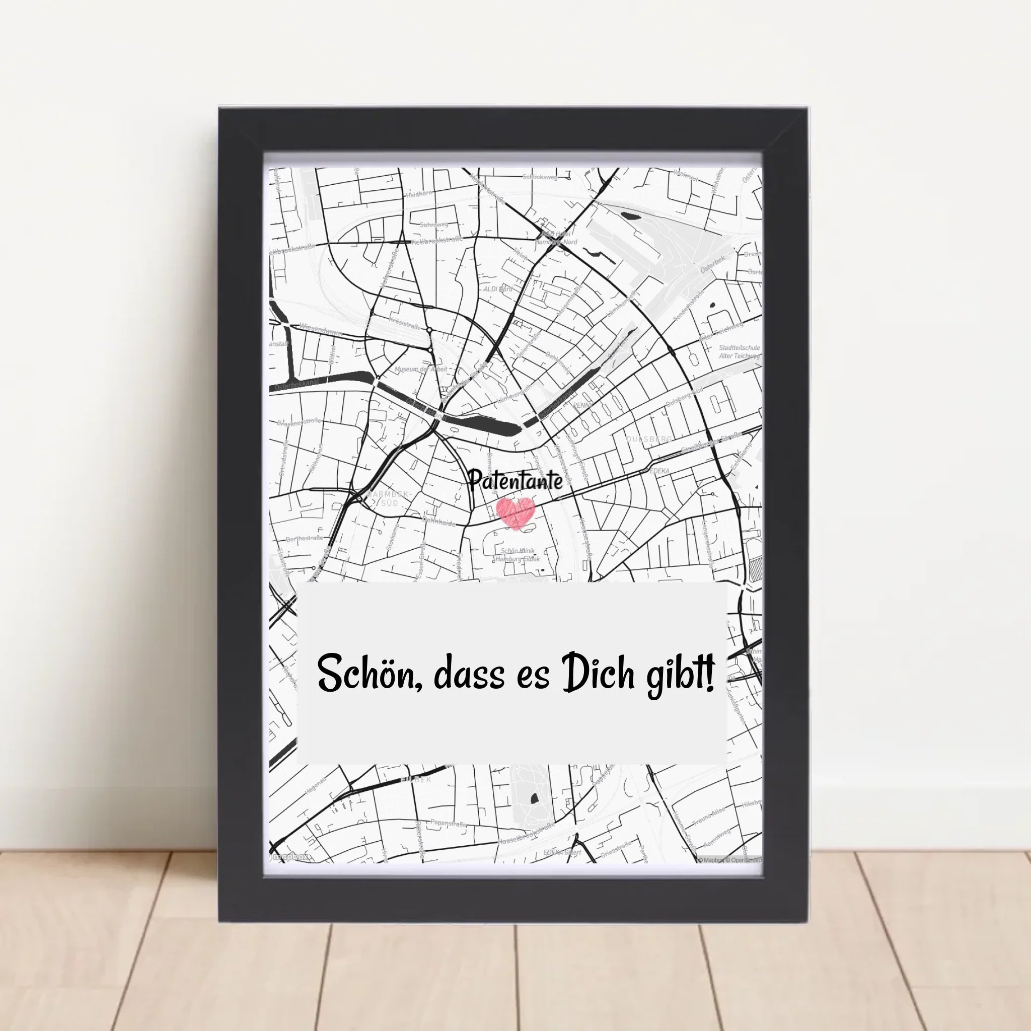 Patentante Stadtkarte Poster Geschenk personalisiert - Cantty