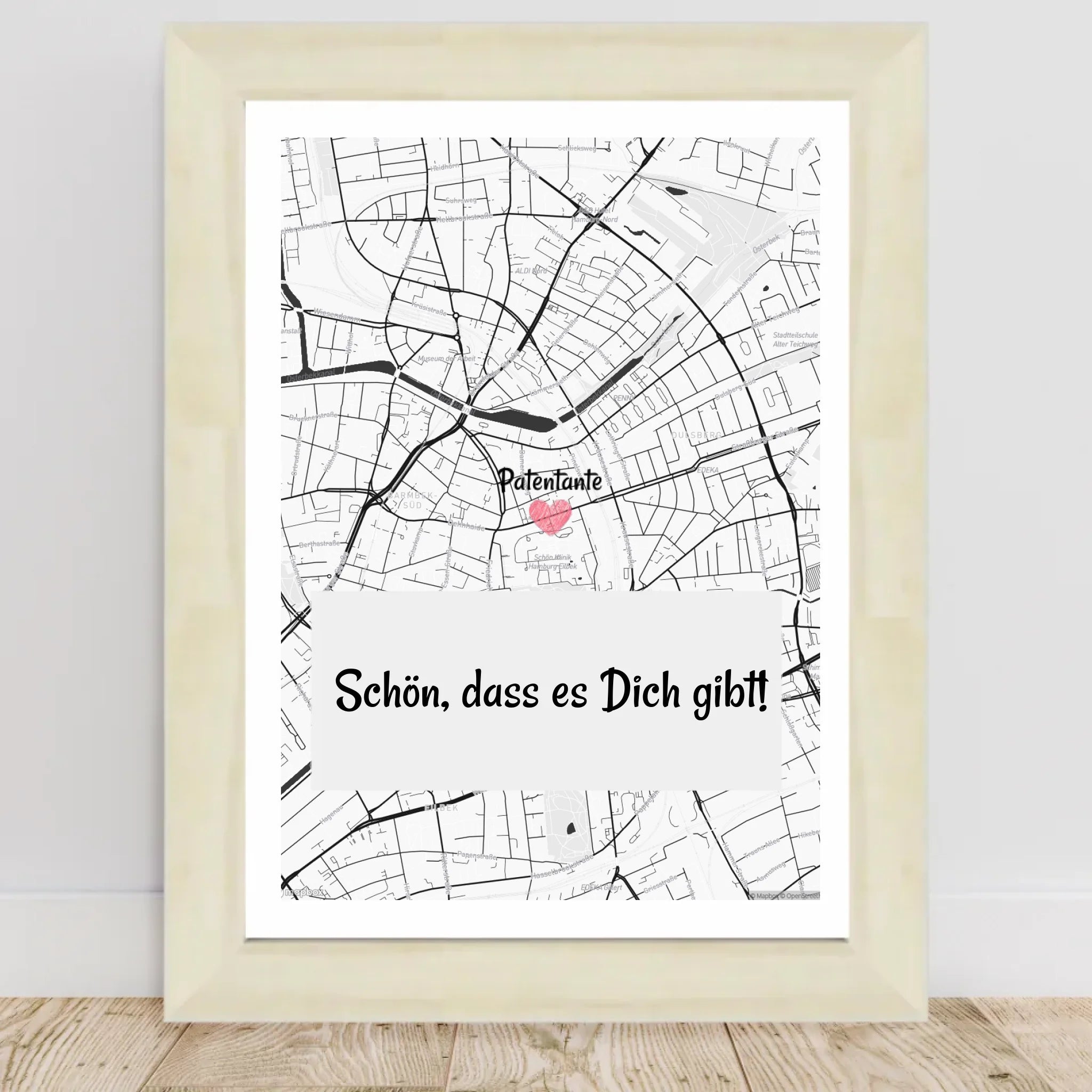 Patentante Stadtkarte Poster Geschenk personalisiert - Cantty