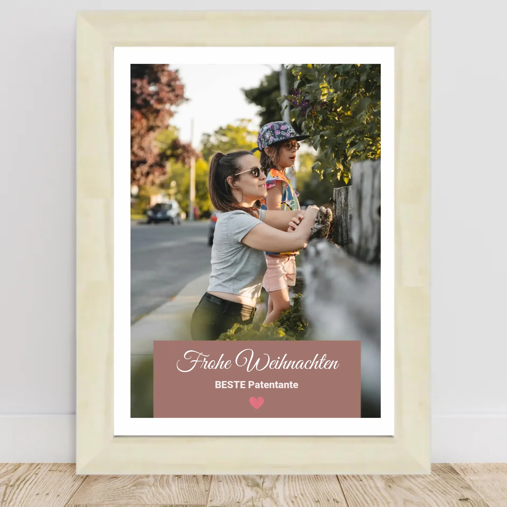 Patentante Weihnachtsgeschenk Foto Poster mit Bilderrahmen personalisierbar - Cantty