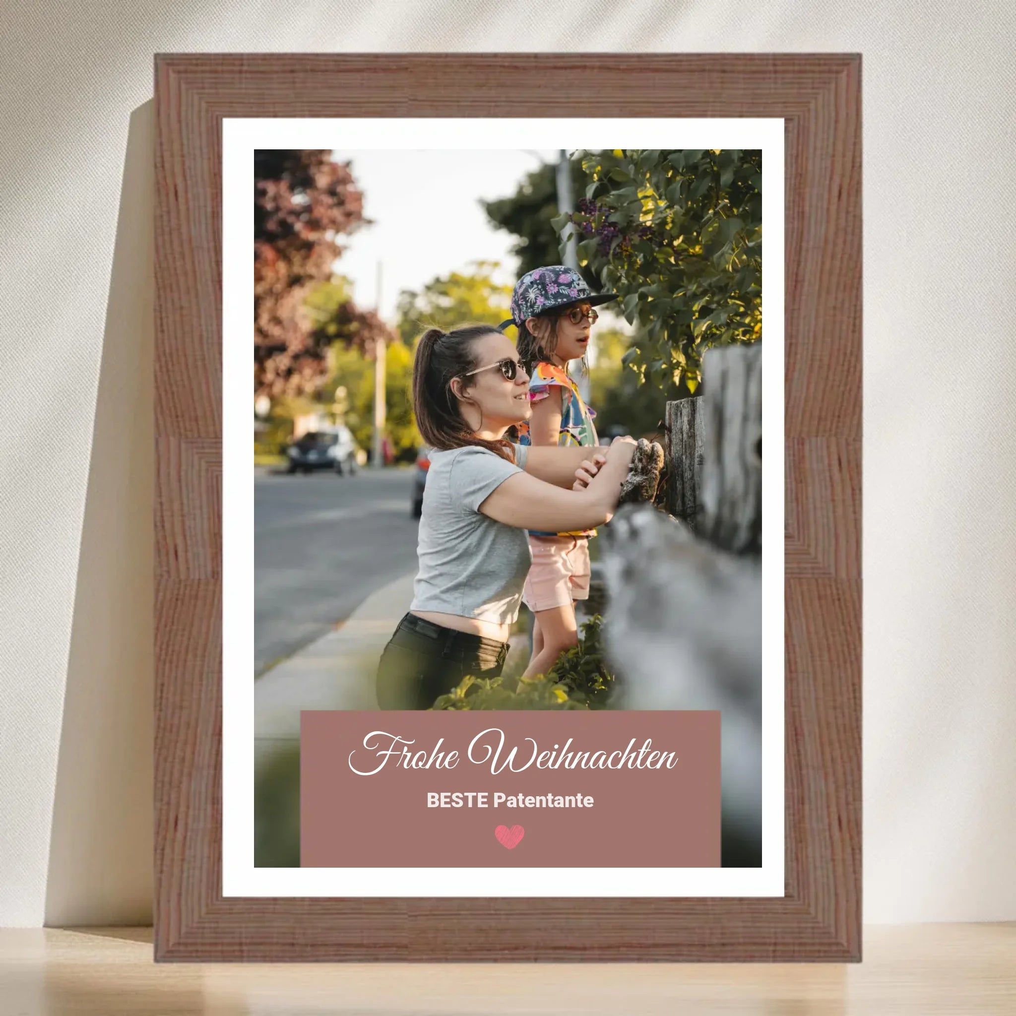 Patentante Weihnachtsgeschenk Foto Poster mit Bilderrahmen personalisierbar - Cantty