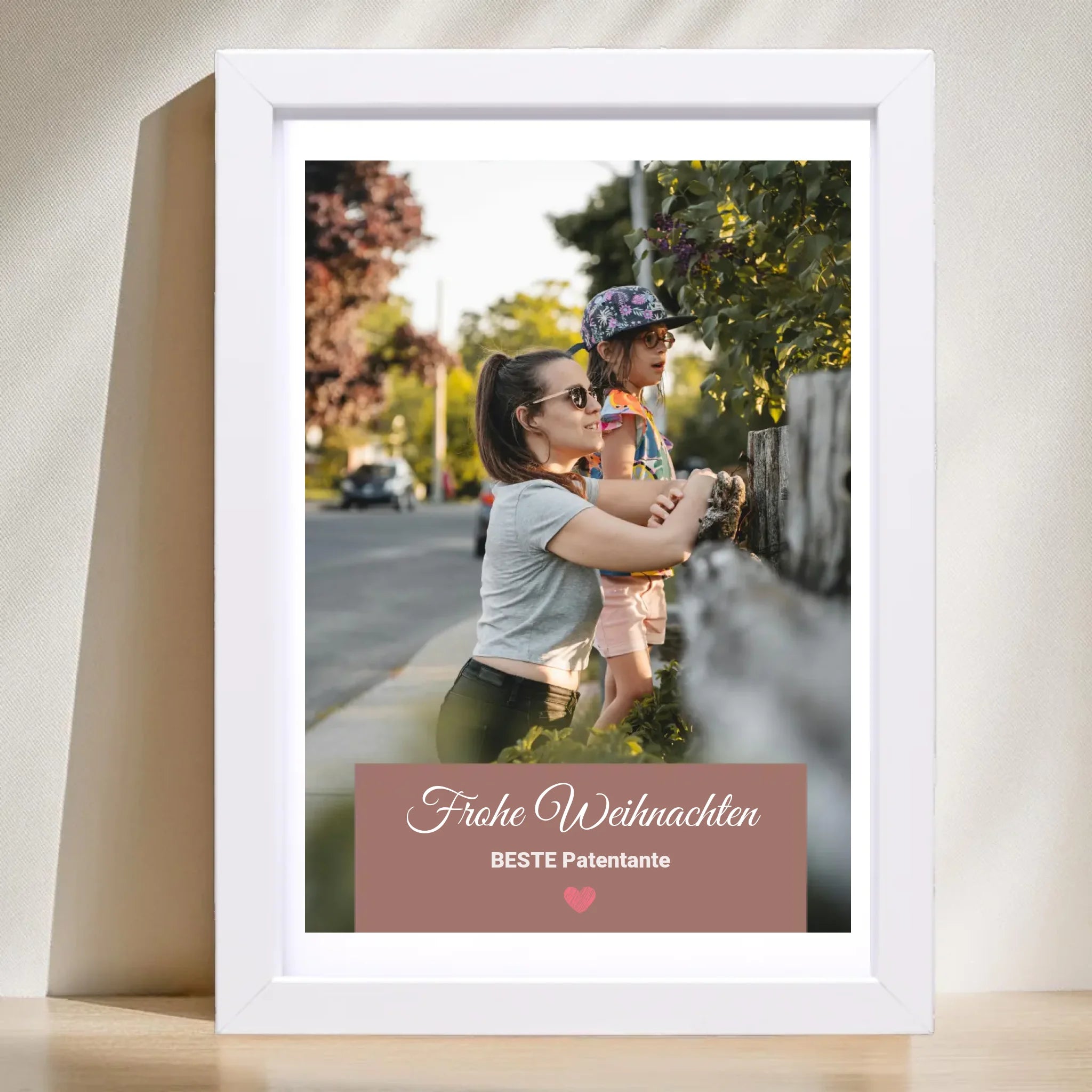 Patentante Weihnachtsgeschenk Foto Poster mit Bilderrahmen personalisierbar - Cantty