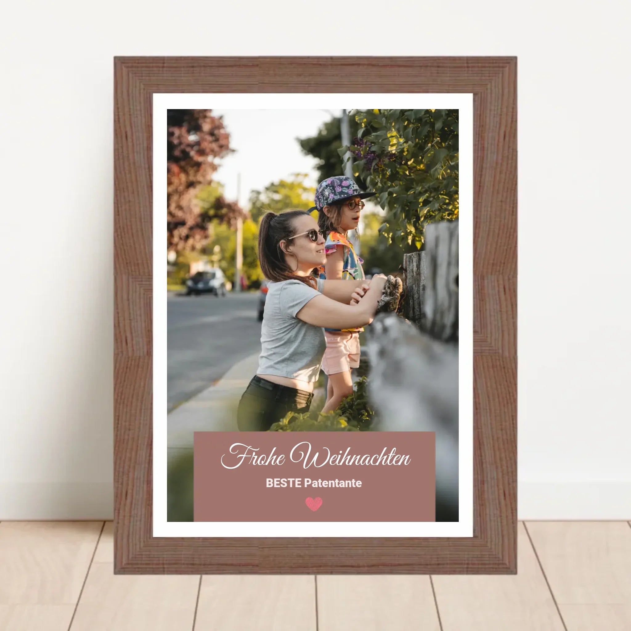 Patentante Weihnachtsgeschenk Foto Poster mit Bilderrahmen personalisierbar - Cantty