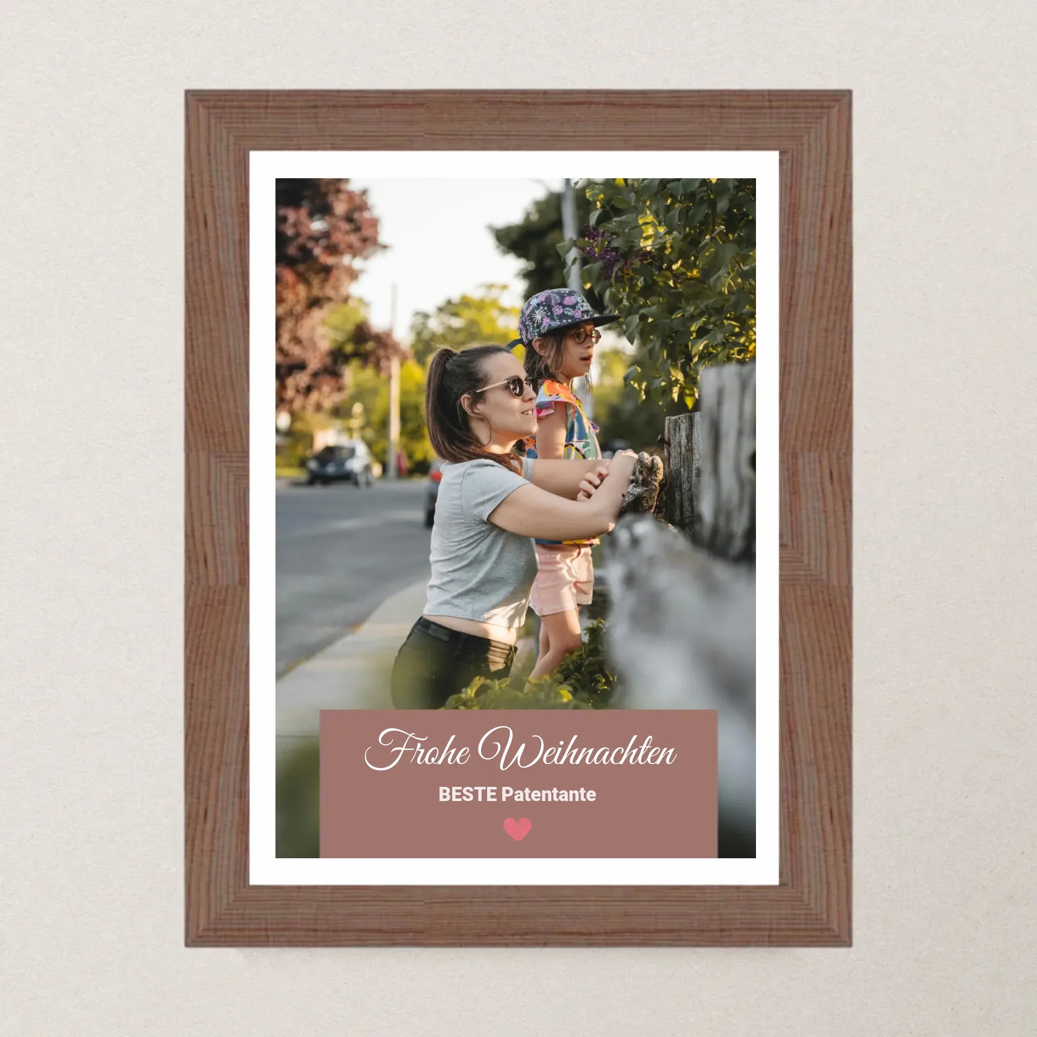 Patentante Weihnachtsgeschenk Foto Poster mit Bilderrahmen personalisierbar - Cantty