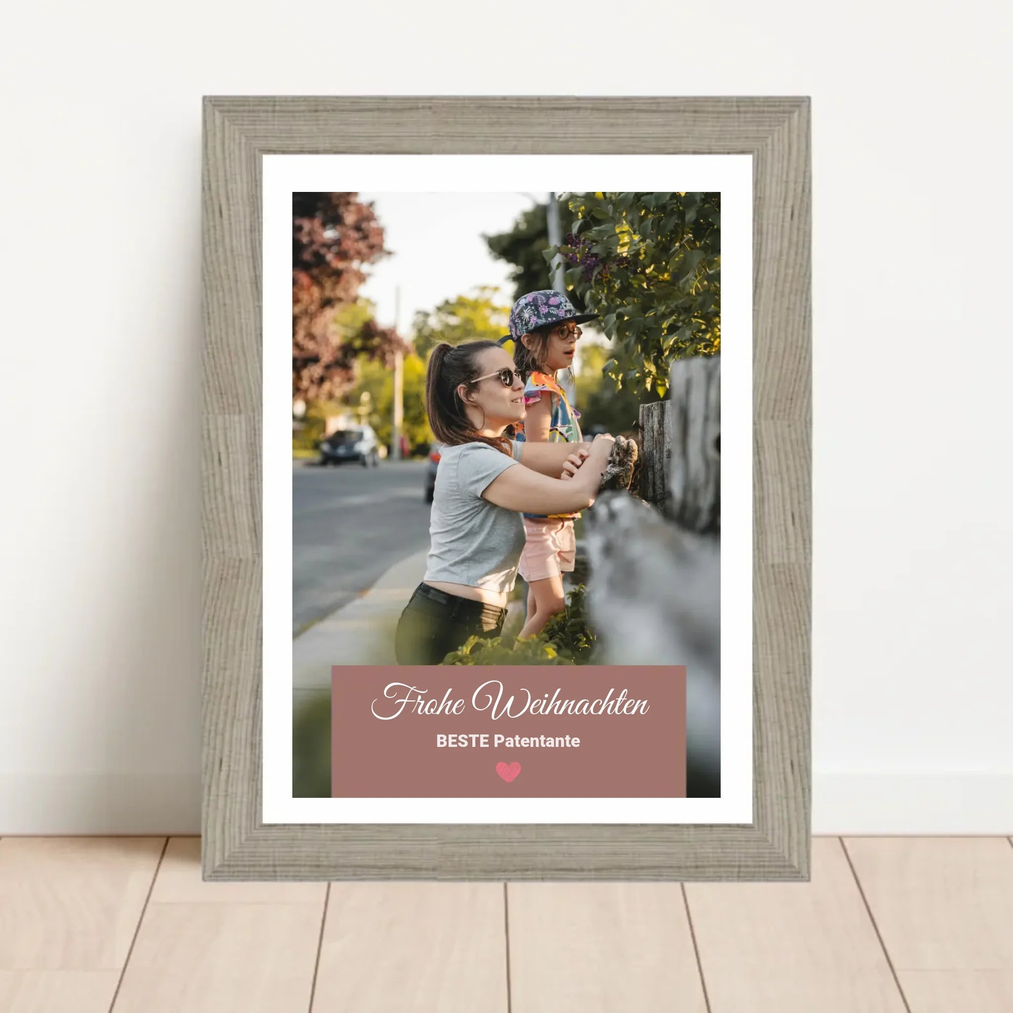 Patentante Weihnachtsgeschenk Foto Poster mit Bilderrahmen personalisierbar - Cantty