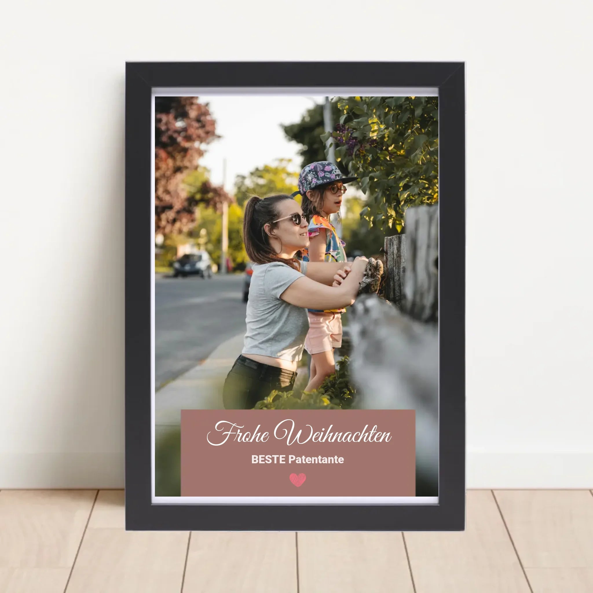 Patentante Weihnachtsgeschenk Foto Poster mit Bilderrahmen personalisierbar - Cantty