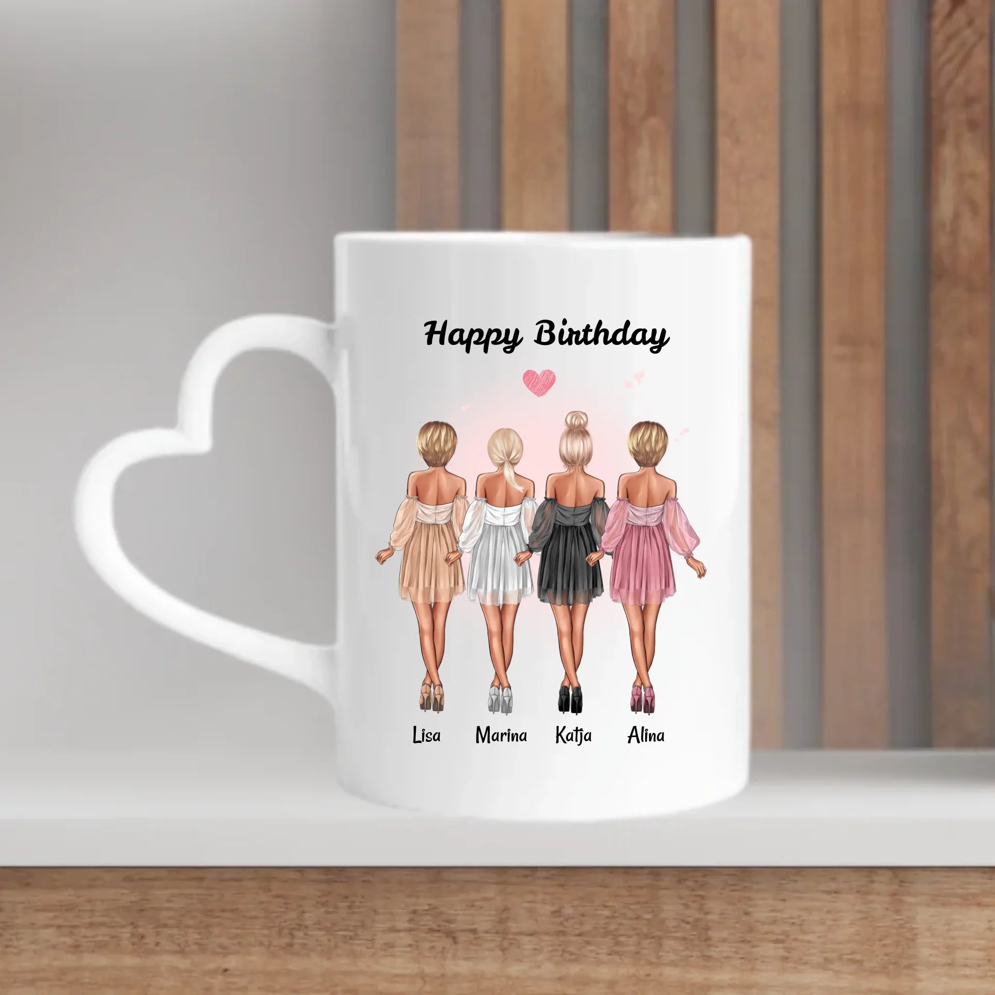Personalisierte Tasse für 4 Freundinnen Geschenk mit Name - Cantty