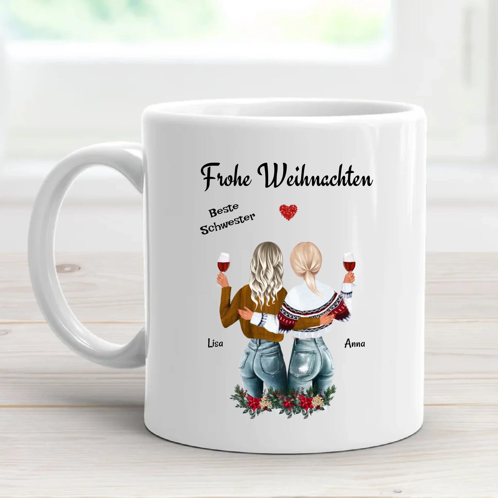 Personalisierte Tasse Schwesterherz Weihnachtsgeschenk - Cantty