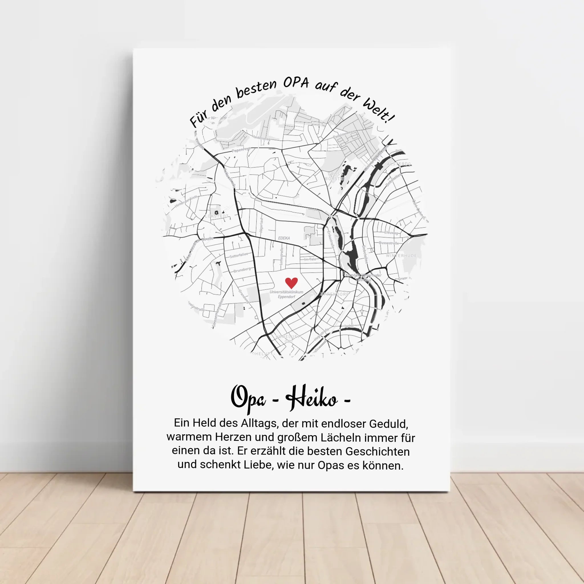 Personalisiertes Geschenk für Opa Poster Stadtkarte zum Geburtstag, Weihnachten & Vatertag - Cantty