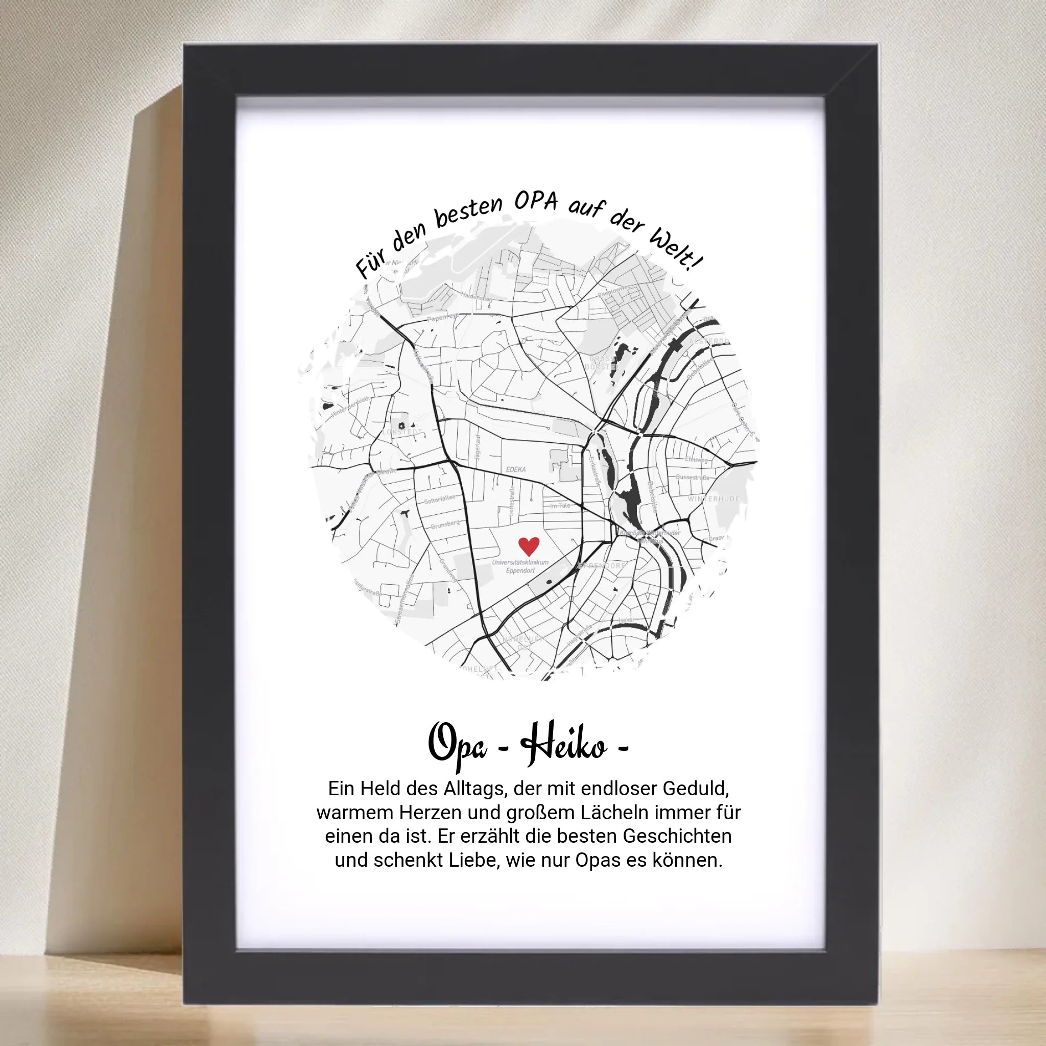 Personalisiertes Geschenk für Opa Poster Stadtkarte zum Geburtstag, Weihnachten & Vatertag - Cantty