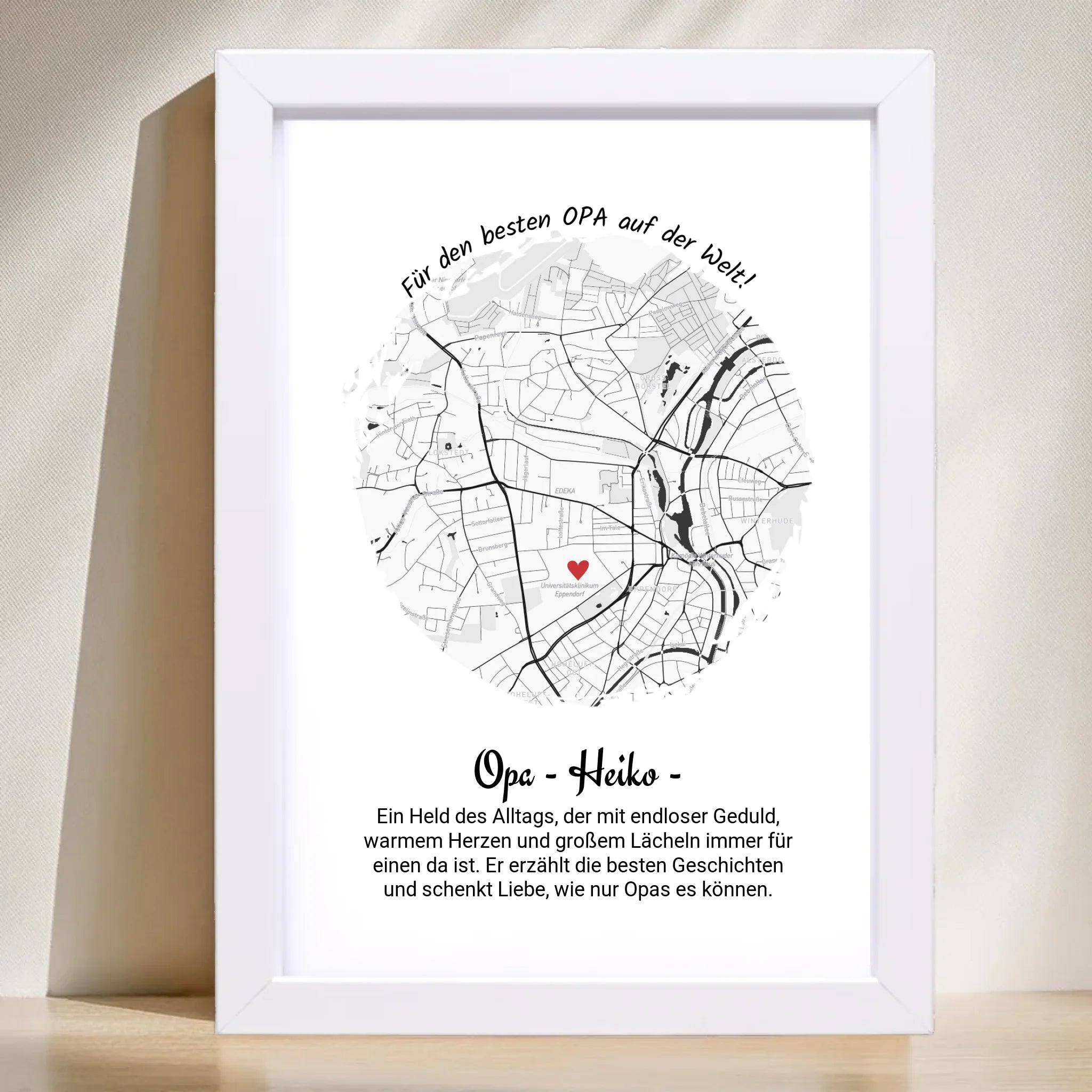 Personalisiertes Geschenk für Opa Poster Stadtkarte zum Geburtstag, Weihnachten & Vatertag - Cantty