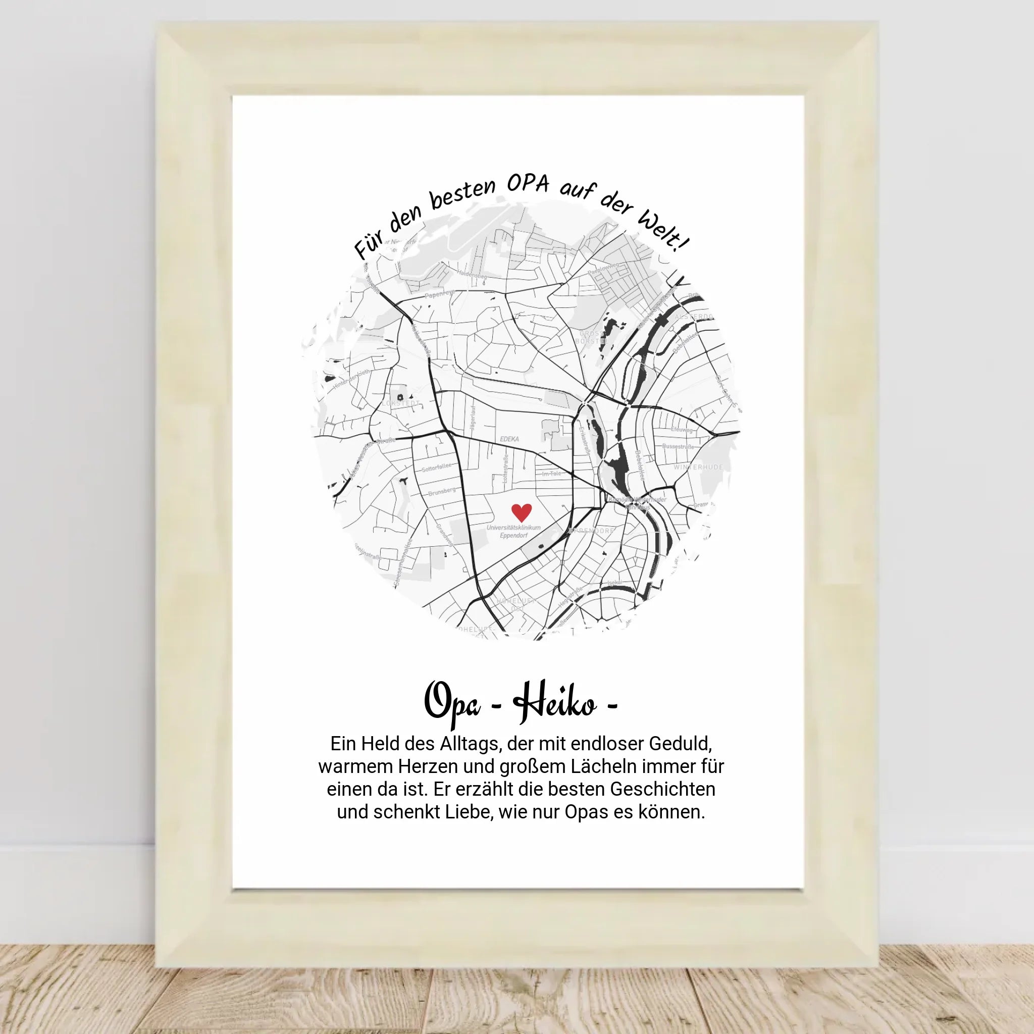 Personalisiertes Geschenk für Opa Poster Stadtkarte zum Geburtstag, Weihnachten & Vatertag - Cantty