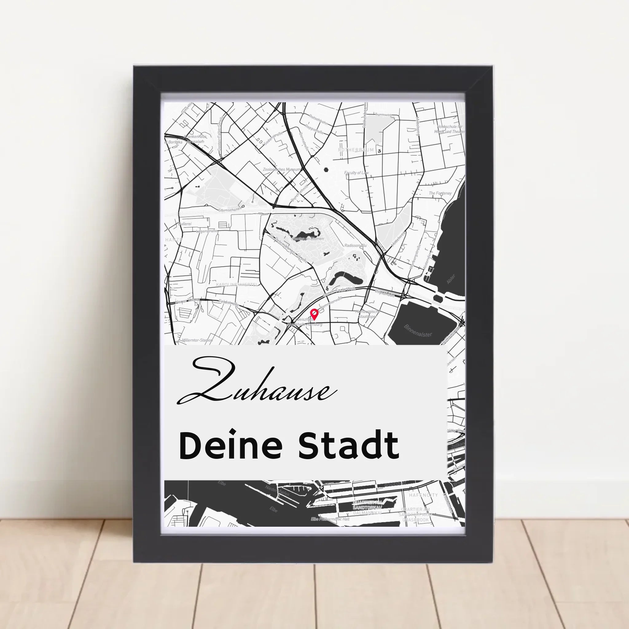 Personalisiertes Kartenposter Stadtkarte Koordinaten Map deiner Stadt - Cantty