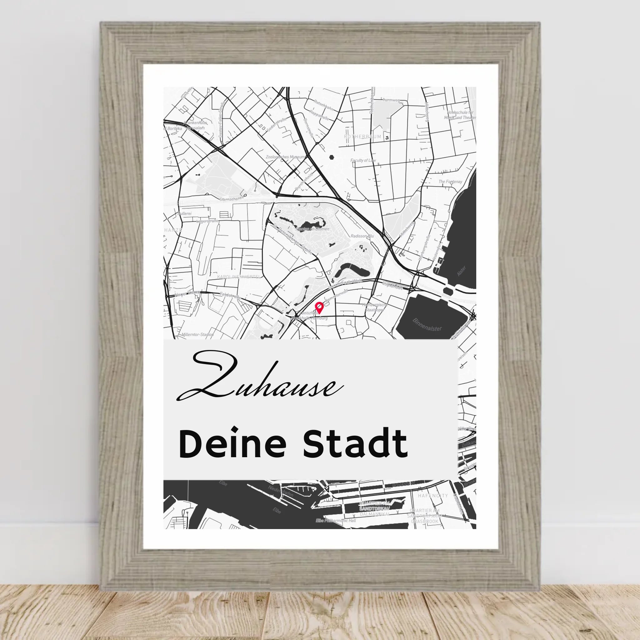 Personalisiertes Kartenposter Stadtkarte Koordinaten Map deiner Stadt - Cantty