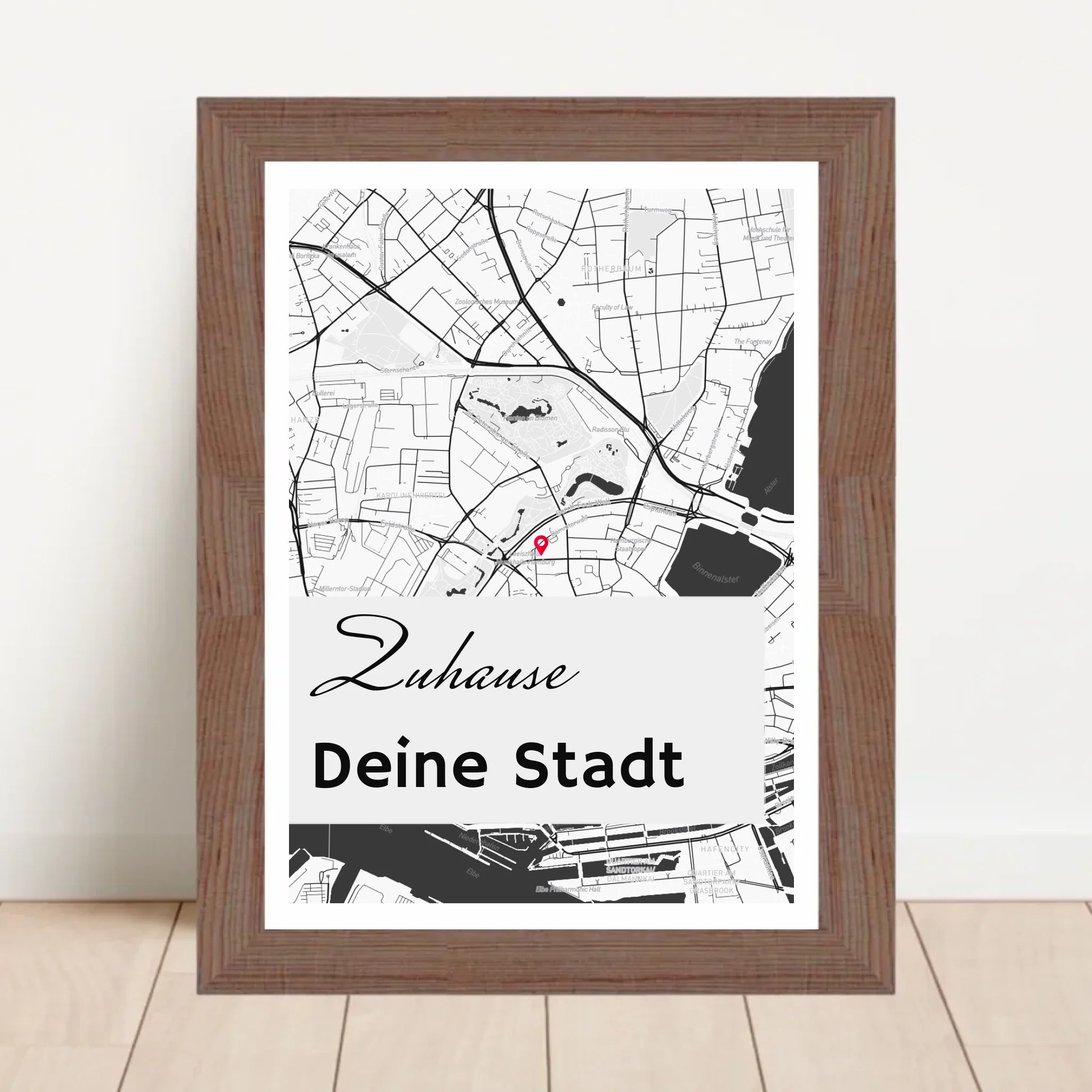 Personalisiertes Kartenposter Stadtkarte Koordinaten Map deiner Stadt - Cantty