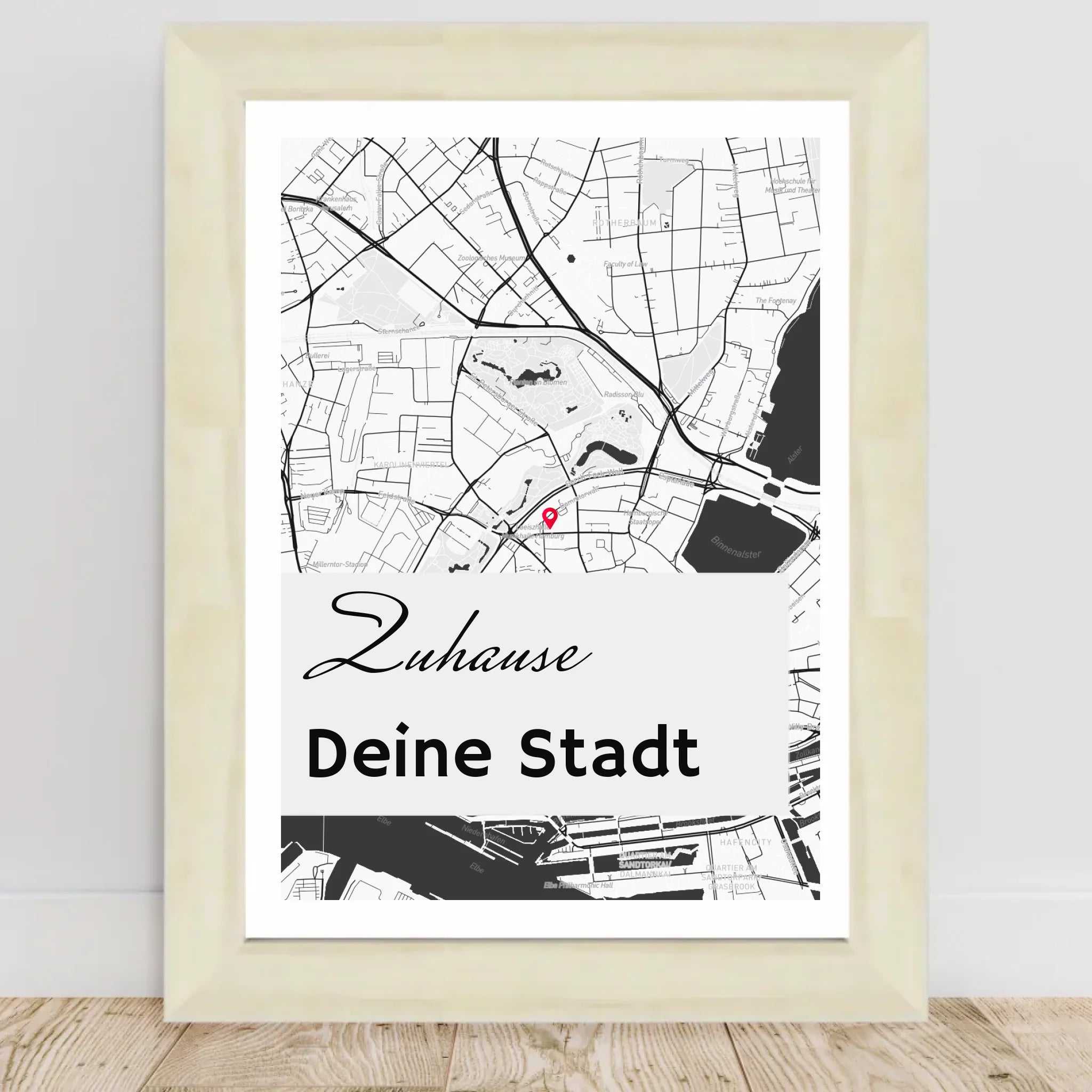 Personalisiertes Kartenposter Stadtkarte Koordinaten Map deiner Stadt - Cantty