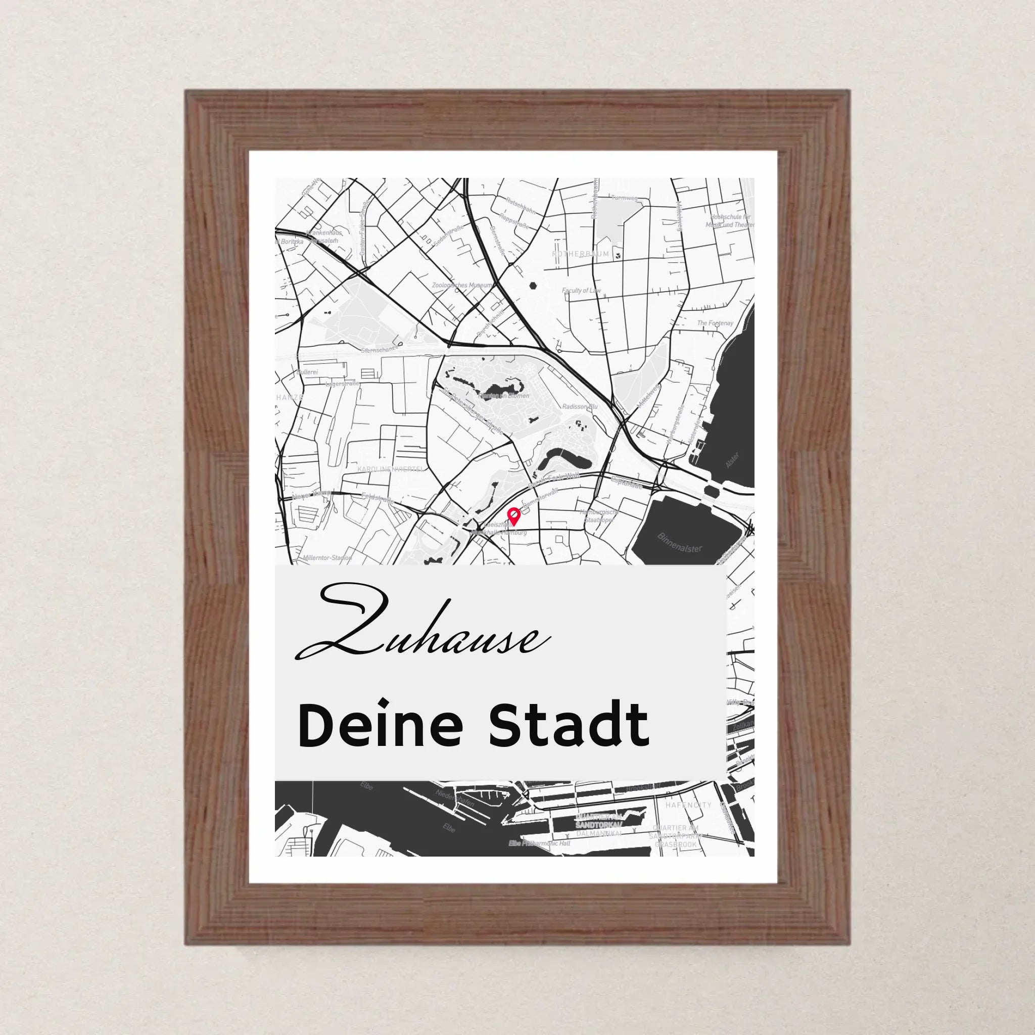 Personalisiertes Kartenposter Stadtkarte Koordinaten Map deiner Stadt - Cantty