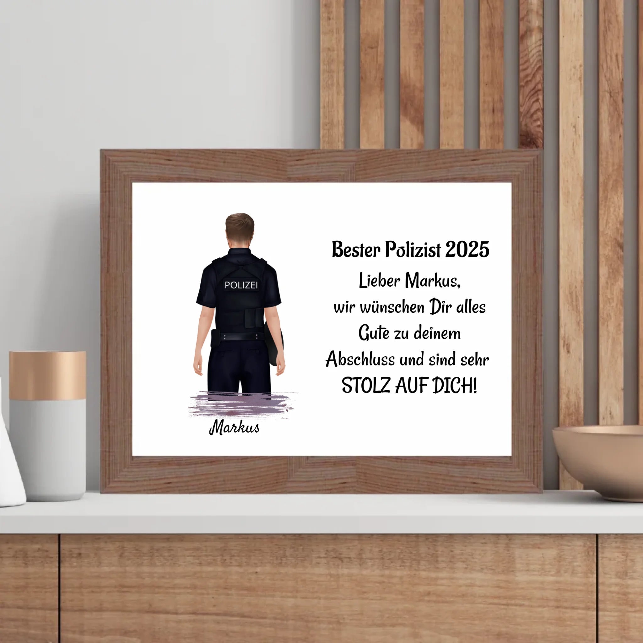 Polizist Mann Ausbildung Abschluss Geschenk Poster - Cantty