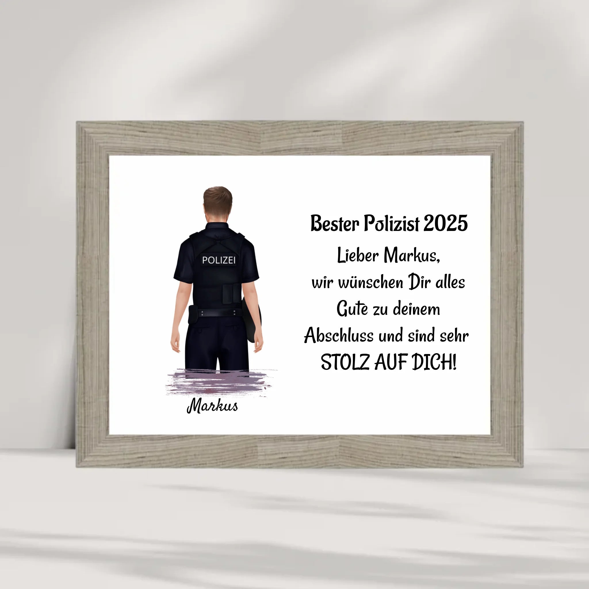 Polizist Mann Ausbildung Abschluss Geschenk Poster - Cantty