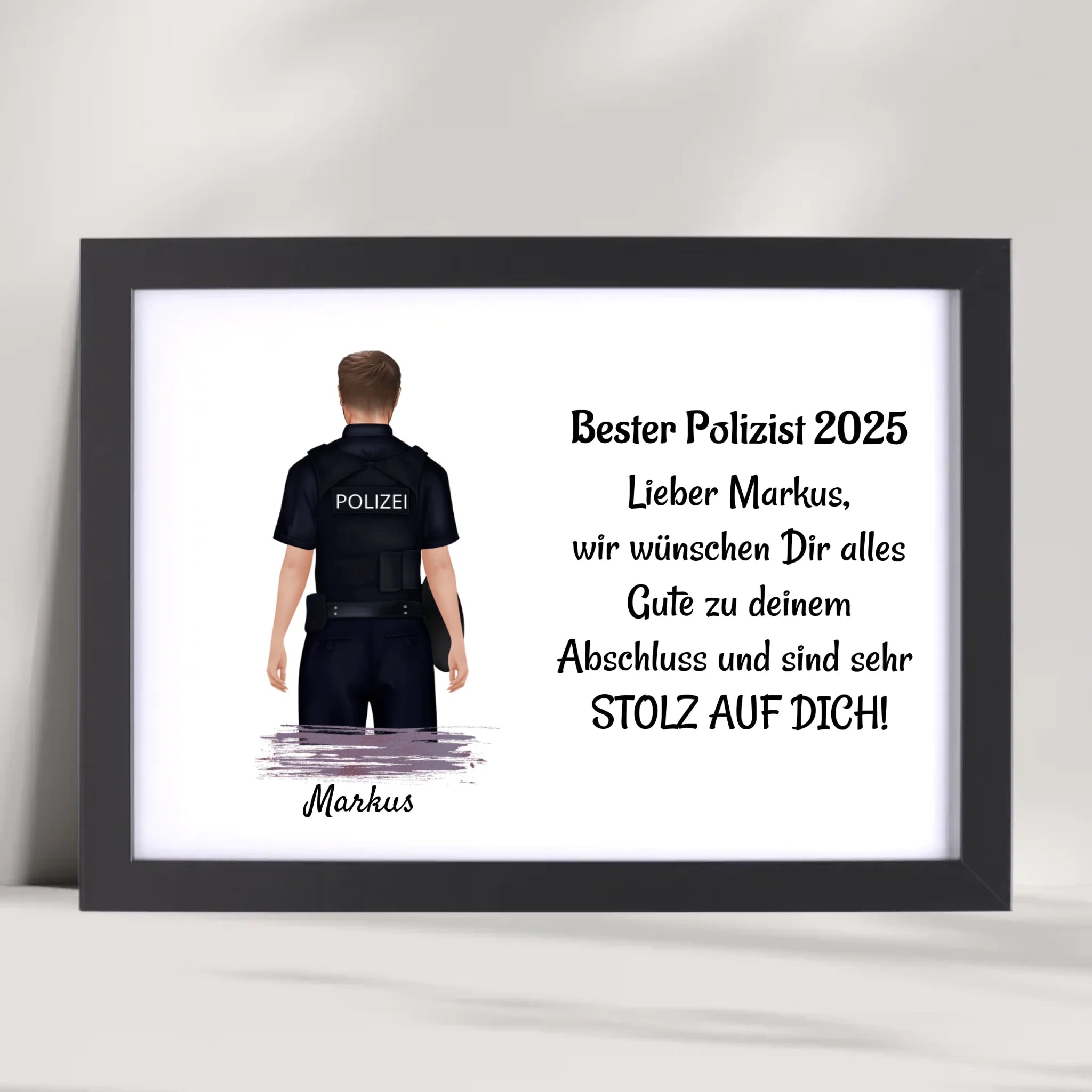 Polizist Mann Ausbildung Abschluss Geschenk Poster - Cantty