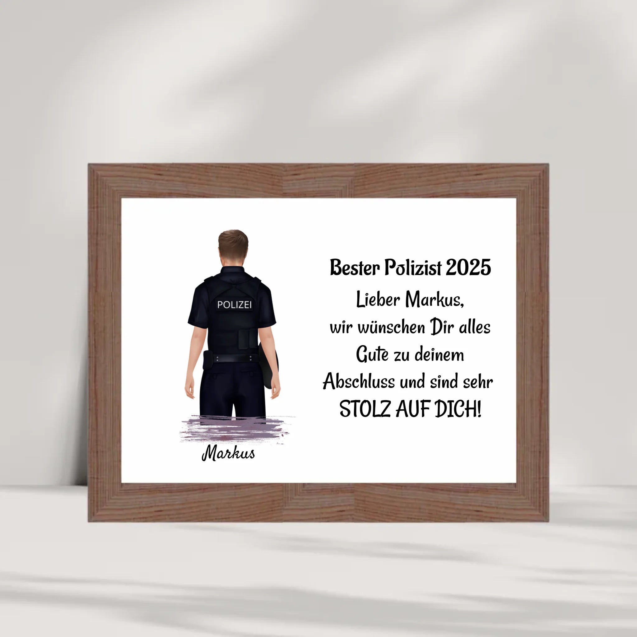 Polizist Mann Ausbildung Abschluss Geschenk Poster - Cantty