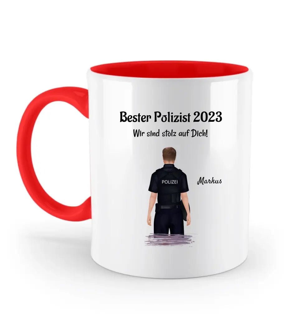 Polizist Mann Ausbildung bestanden Geschenk Tasse personalisiert - Cantty